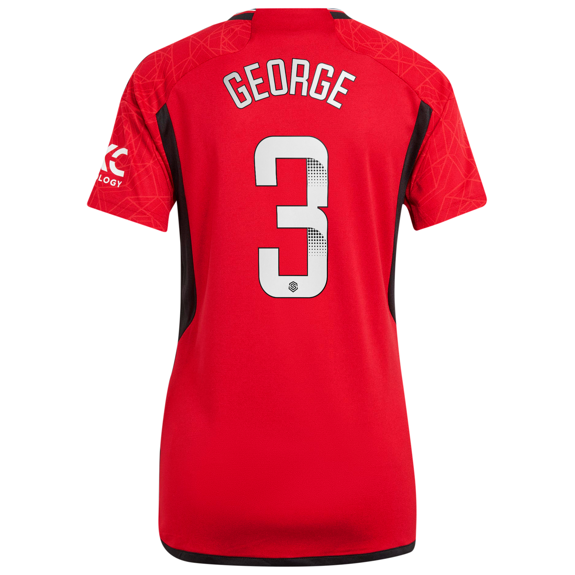 Manchester United WSL adidas Home Shirt 2023-24 - Womens - With George 3 Printing, , rebel_hi-res