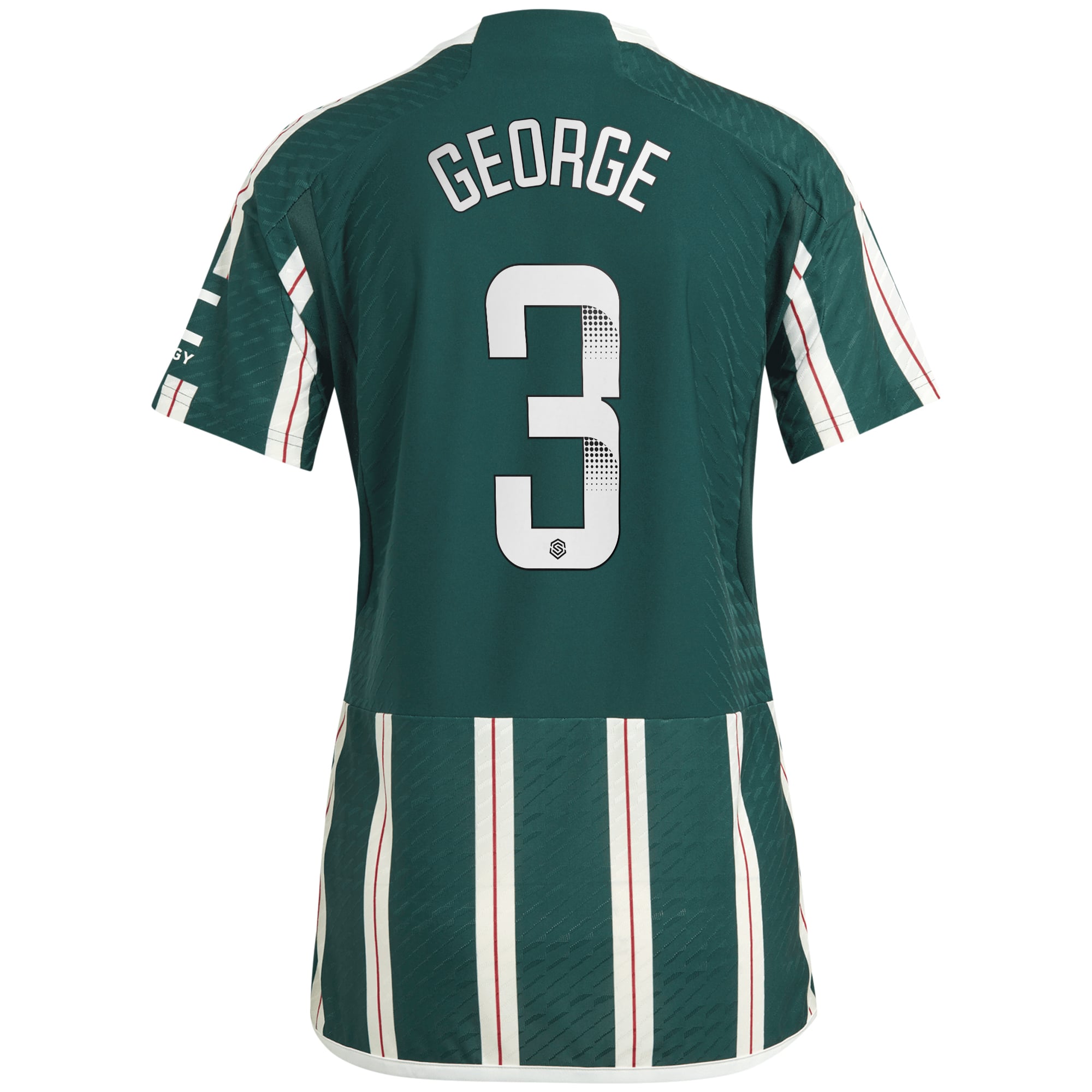 Manchester United WSL adidas Away Authentic Shirt 2023-24 - Womens - With George 3 Printing, , rebel_hi-res