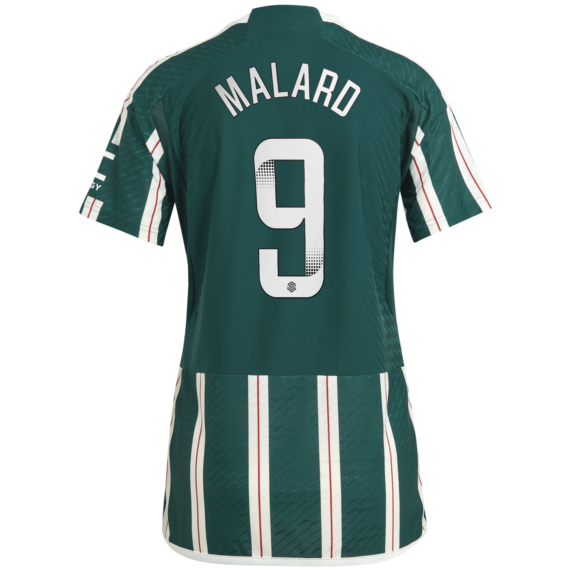 Manchester United WSL adidas Away Authentic Shirt 2023-24 - Womens - With Malard 9 Printing, , rebel_hi-res