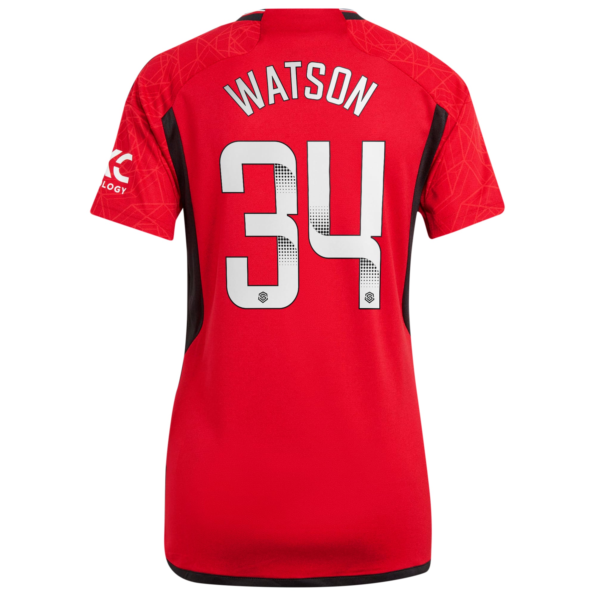 Manchester United WSL adidas Home Shirt 2023-24 - Womens - With Watson 34 Printing, , rebel_hi-res
