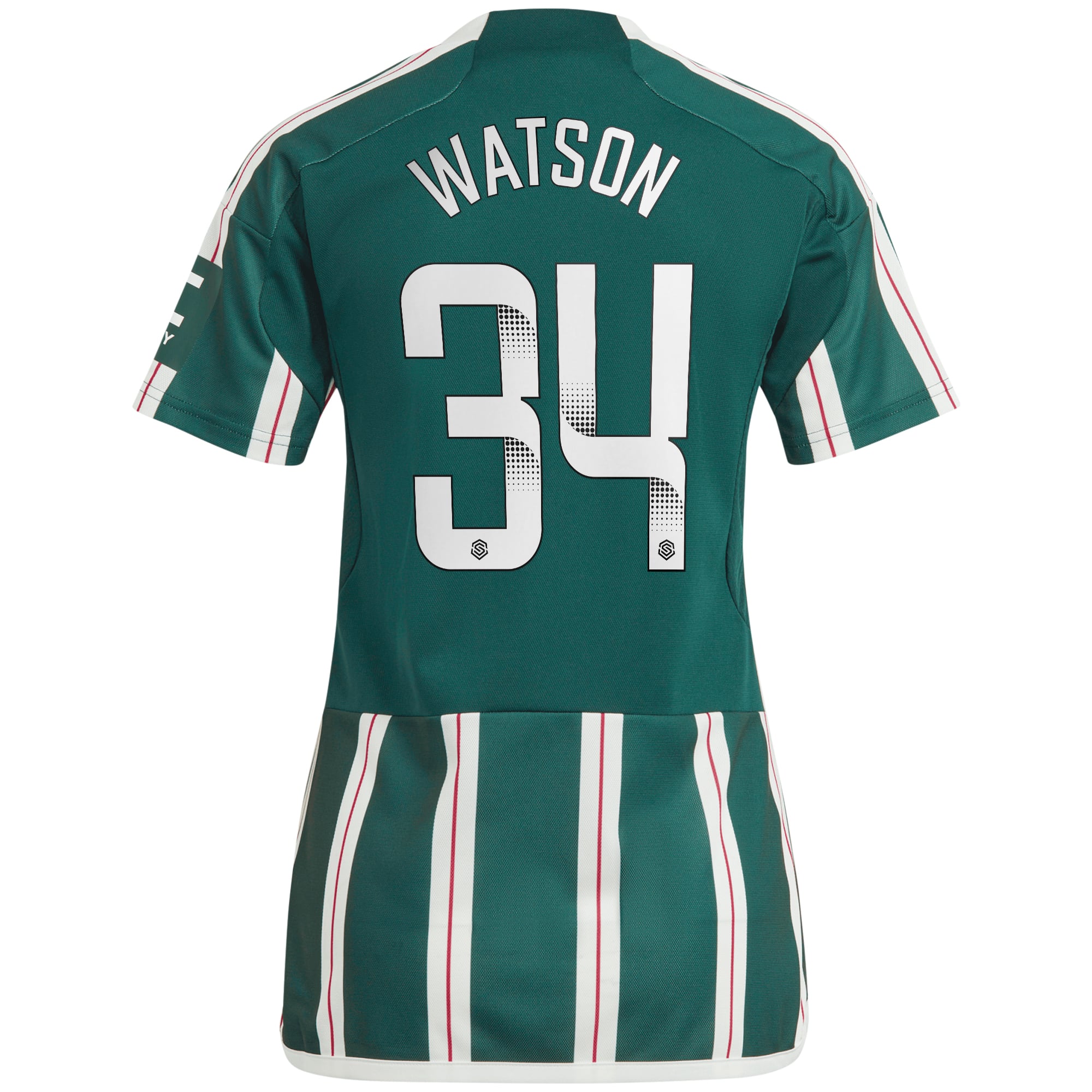 Manchester United WSL adidas Away Shirt 2023-24 - Womens - With Watson 34 Printing, , rebel_hi-res