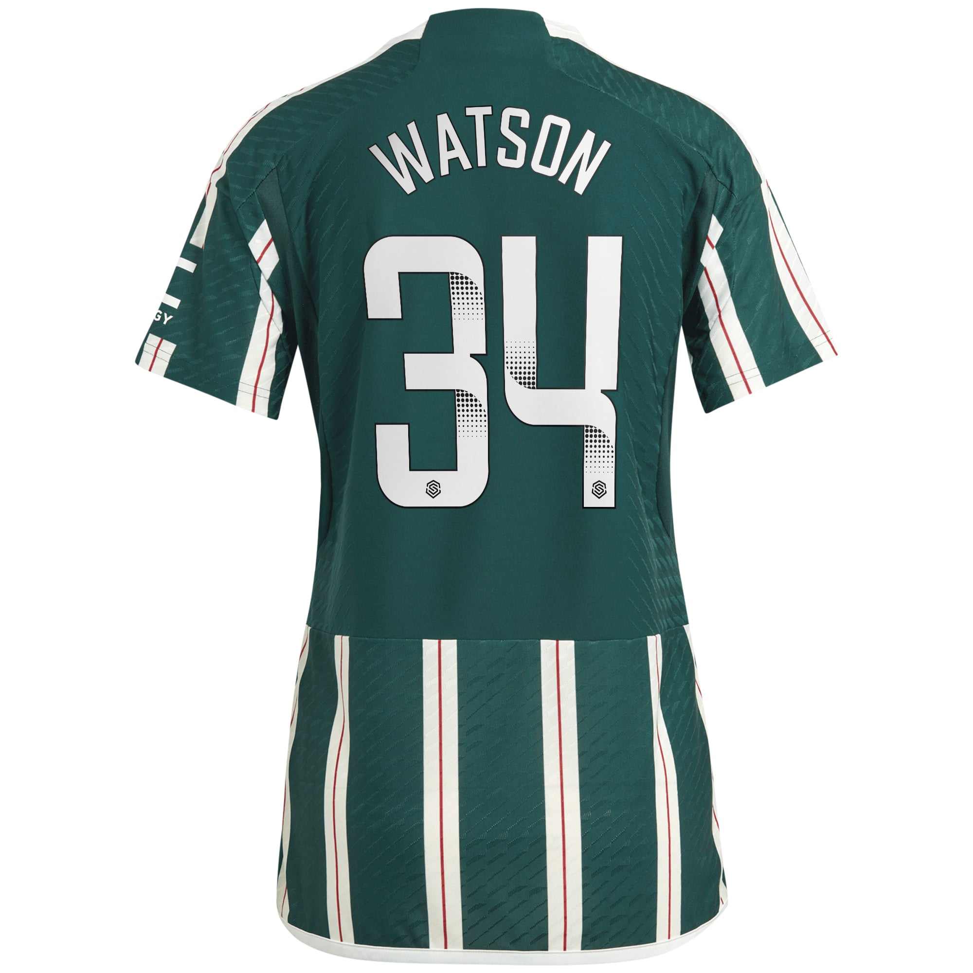 Manchester United WSL adidas Away Authentic Shirt 2023-24 - Womens - With Watson 34 Printing, , rebel_hi-res