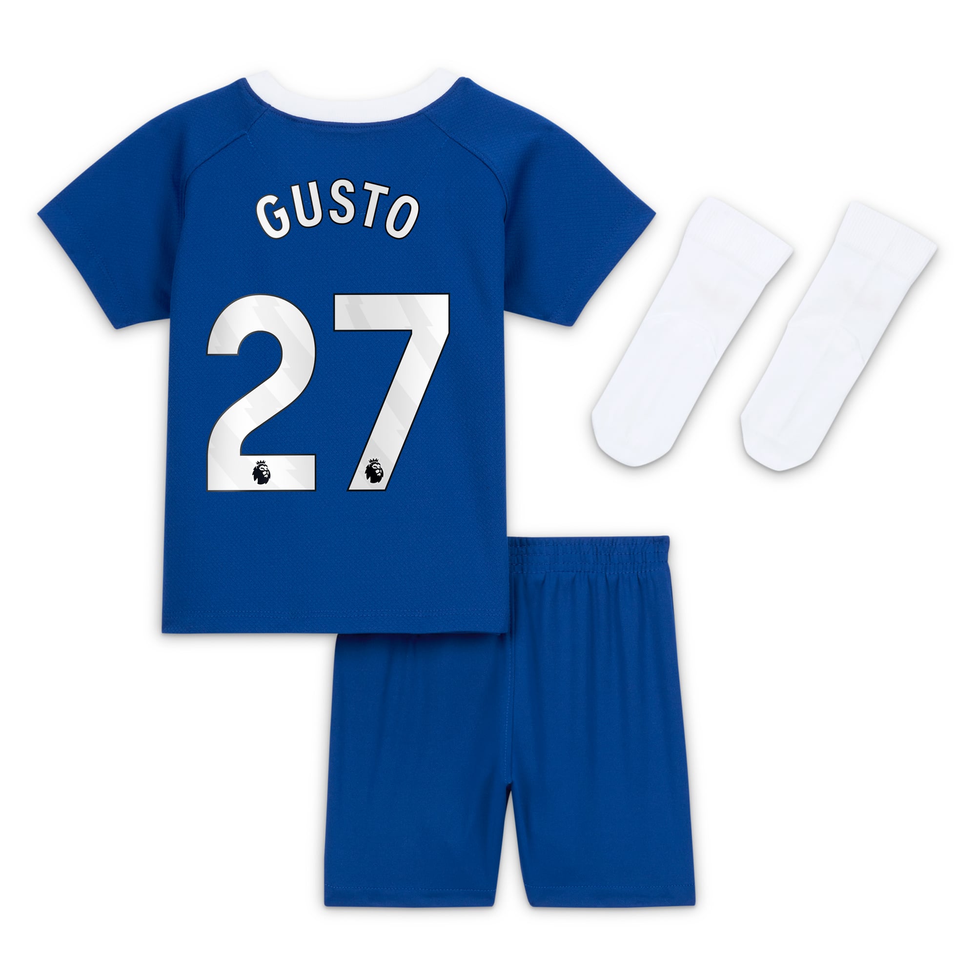 Chelsea Home Stadium Sponsored Kit 2023-24 - Infants with Gusto 27 printing, , rebel_hi-res