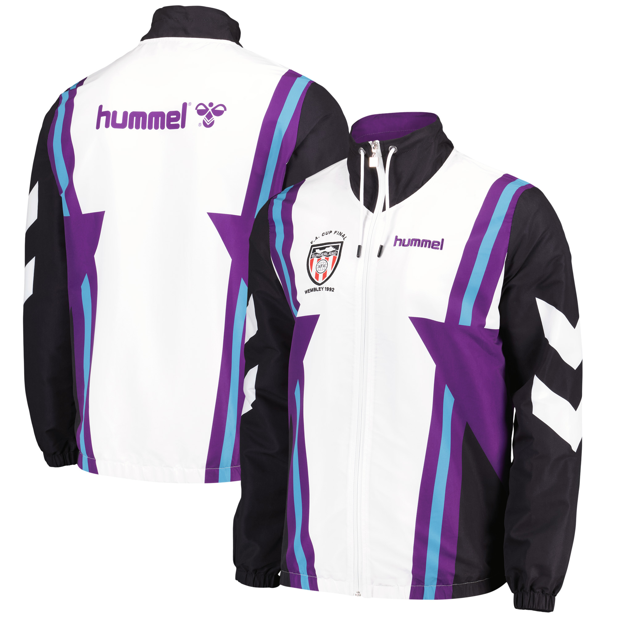 Sunderland Hummel 1992 Retro Track Jacket - Black, , rebel_hi-res