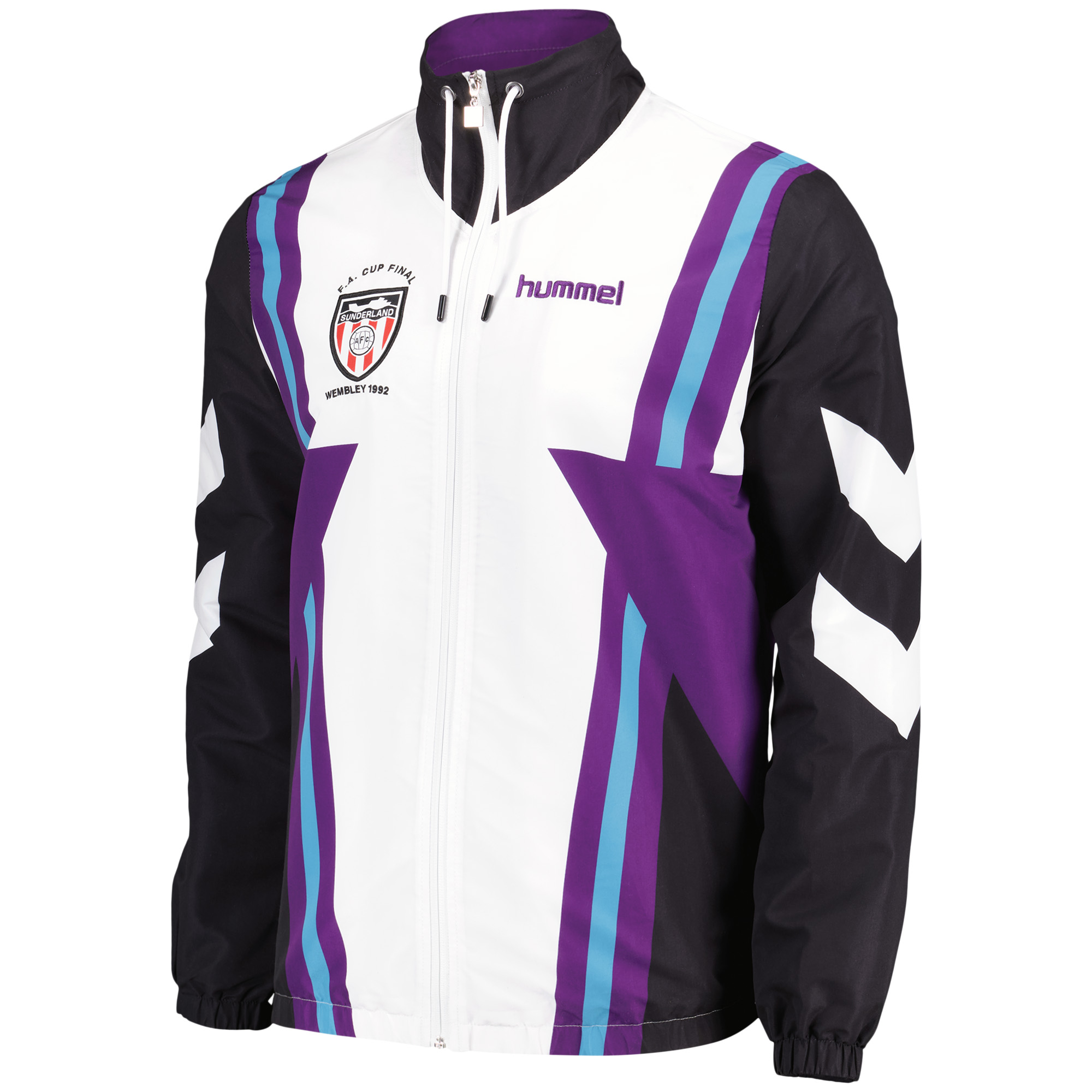 Sunderland Hummel 1992 Retro Track Jacket - Black, , rebel_hi-res