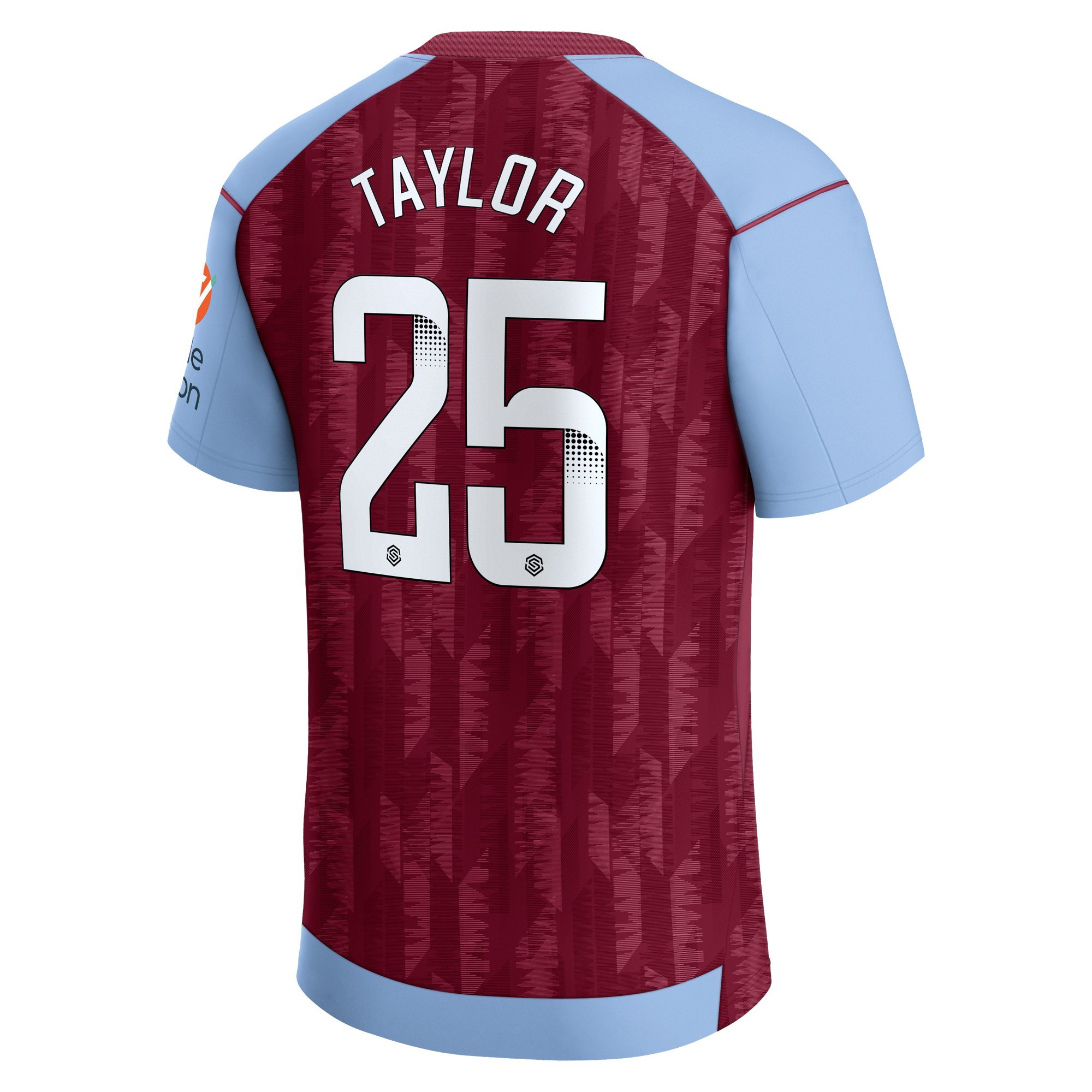 Aston Villa WSL Home Stadium Shirt 2023-24 with Taylor 25 printing, , rebel_hi-res