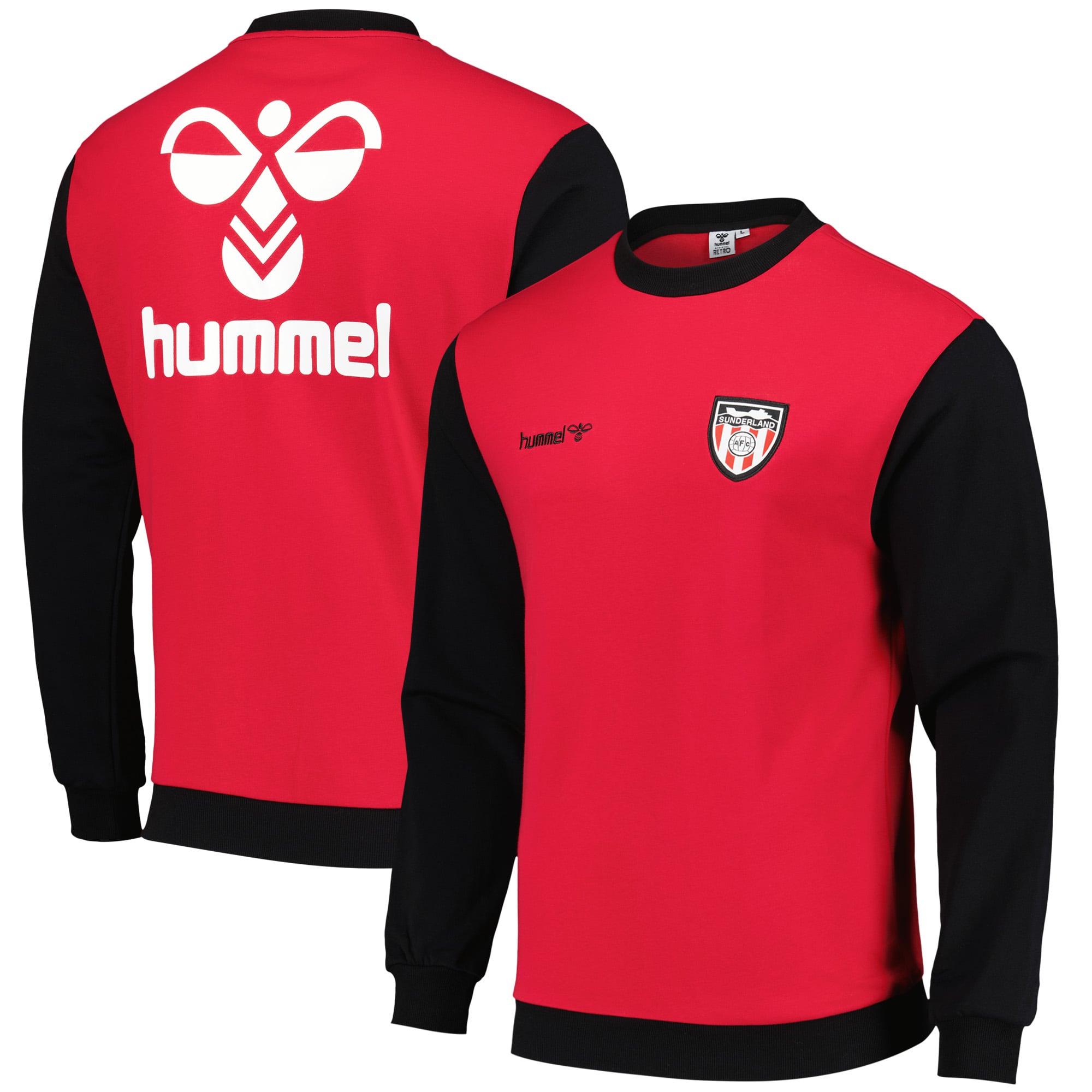 Sunderland Hummel Retro Crew Sweater - Red, , rebel_hi-res