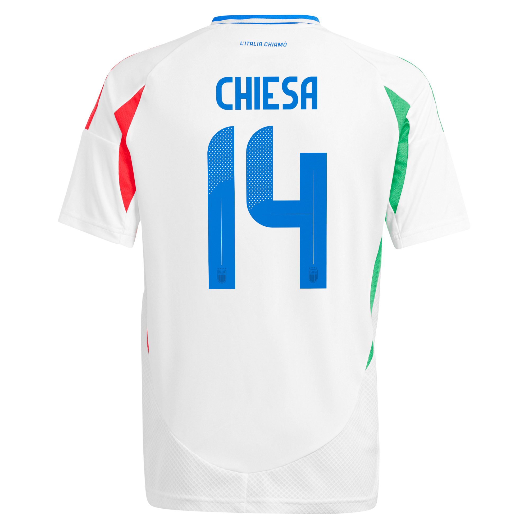 Italy adidas Away Shirt 2024 - Kids with Chiesa 14 printing, , rebel_hi-res