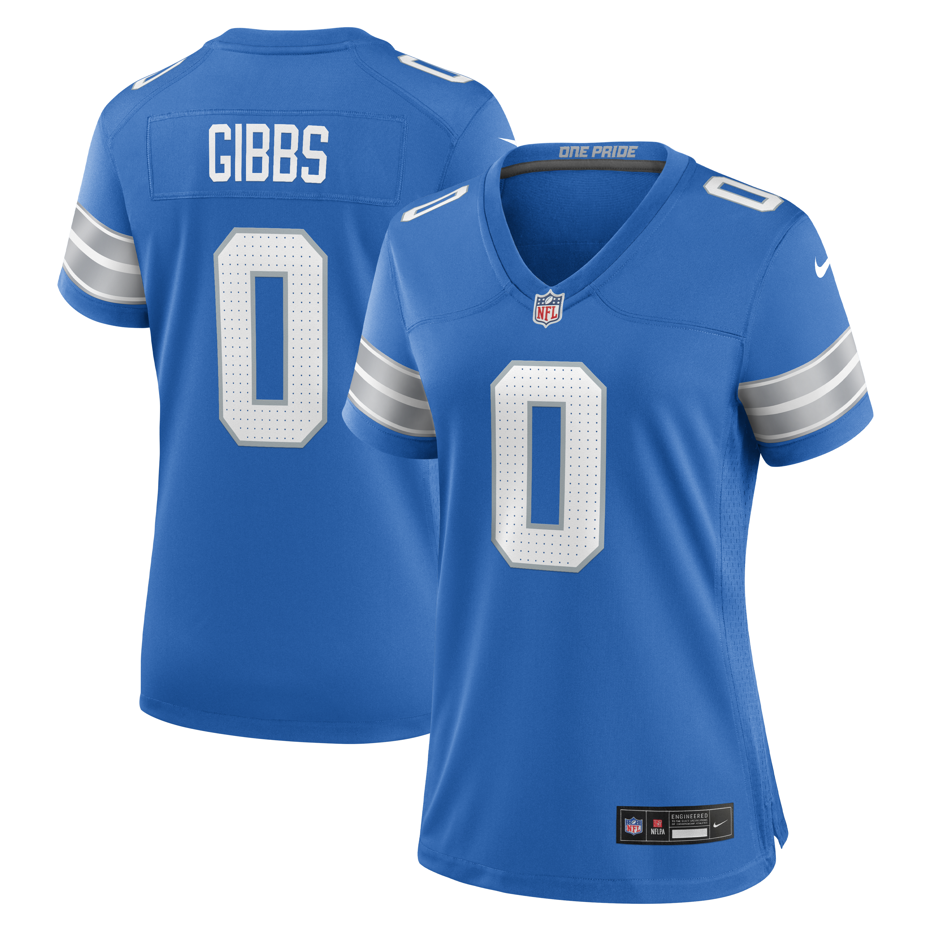 Detroit Lions Nike Home Game Jersey - Blue - Jahmyr Gibbs - Womens, , rebel_hi-res