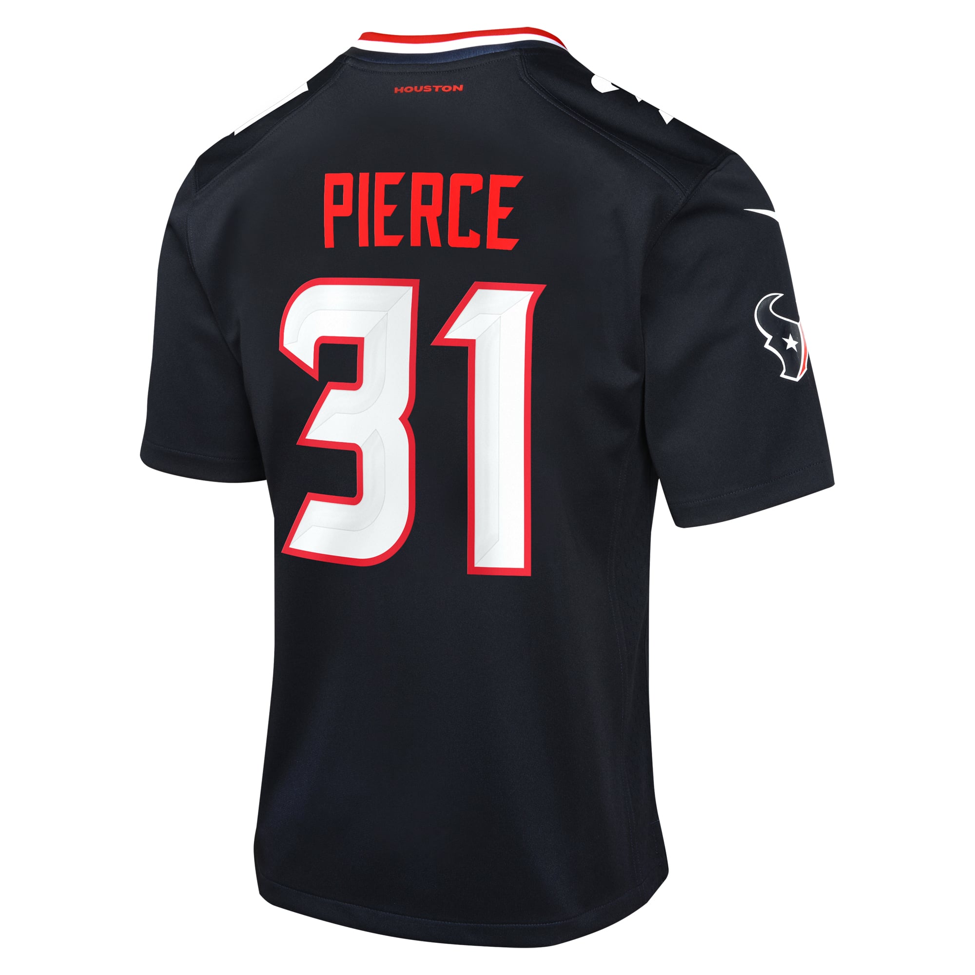 Houston Texans Nike Home Game Team Colour Jersey - Navy - Dameon Pierce - Youth, , rebel_hi-res