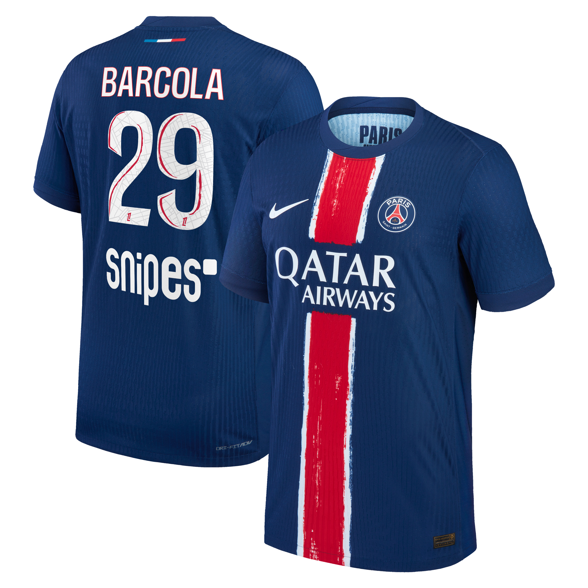 PSG Nike Dri-FIT ADV Home Match Shirt 2024-25 with Barcola 29 printing, , rebel_hi-res