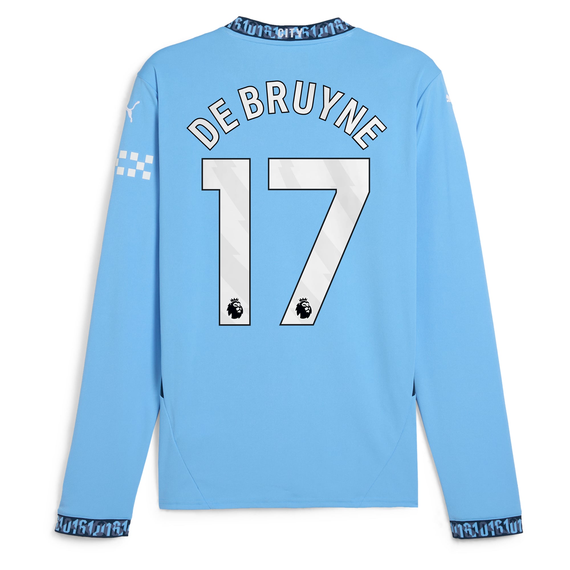 Manchester City PUMA Home Shirt 2024-25 - Long Sleeve with De Bruyne 17 printing, , rebel_hi-res