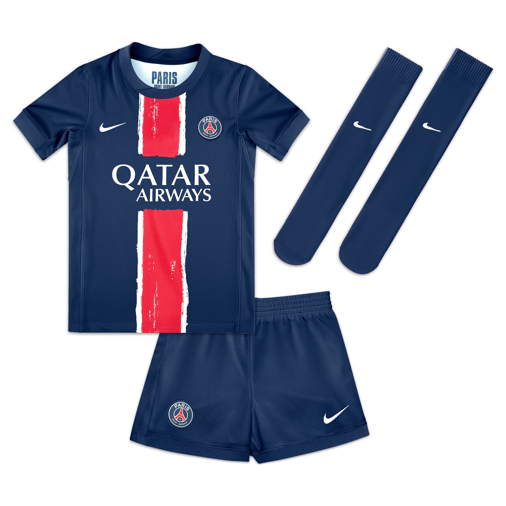 PSG Nike Home Mini Kit 2024-25 - Little Kids with Barcola 29 printing, , rebel_hi-res