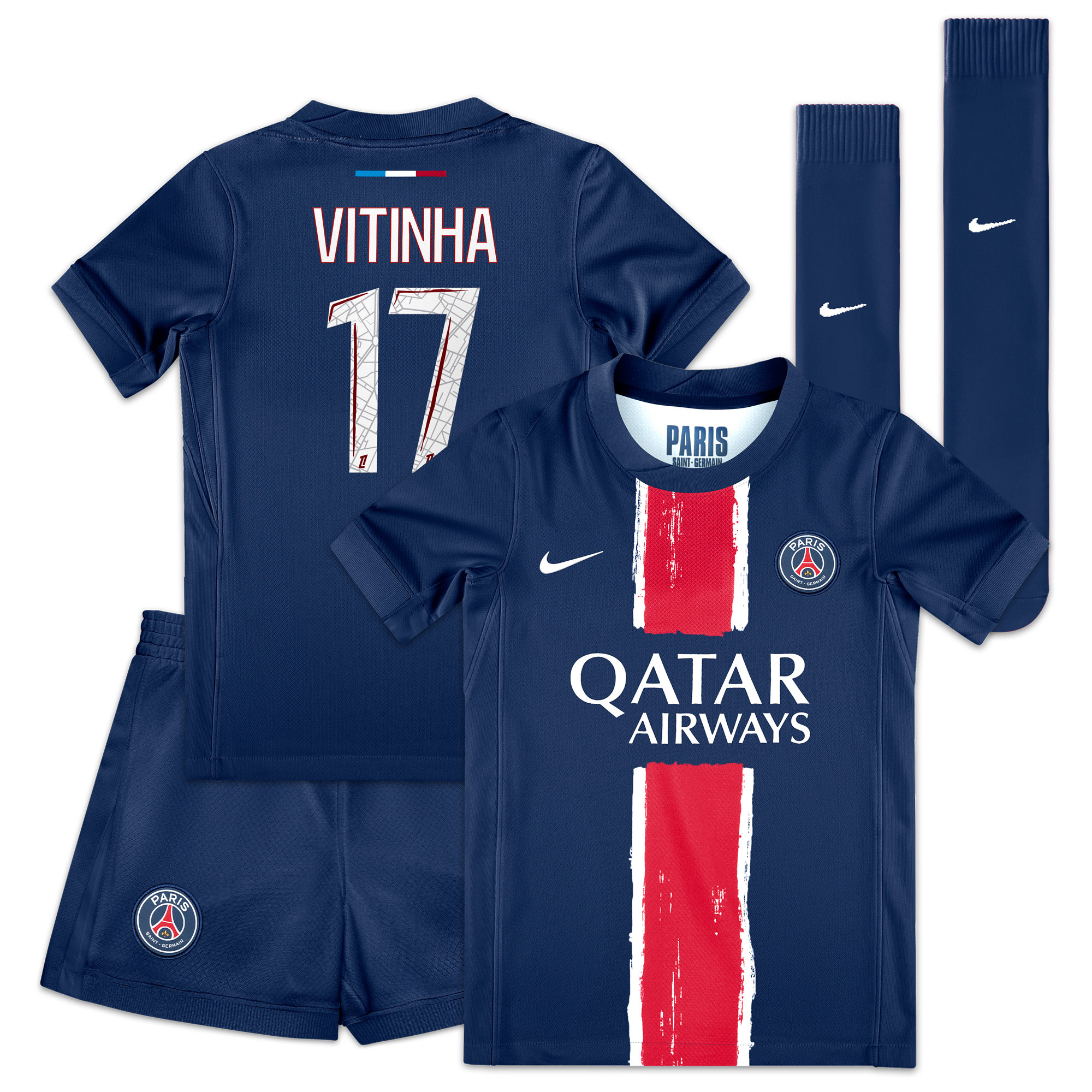 PSG Nike Home Mini Kit 2024-25 - Little Kids with Vitinha  17 printing, , rebel_hi-res