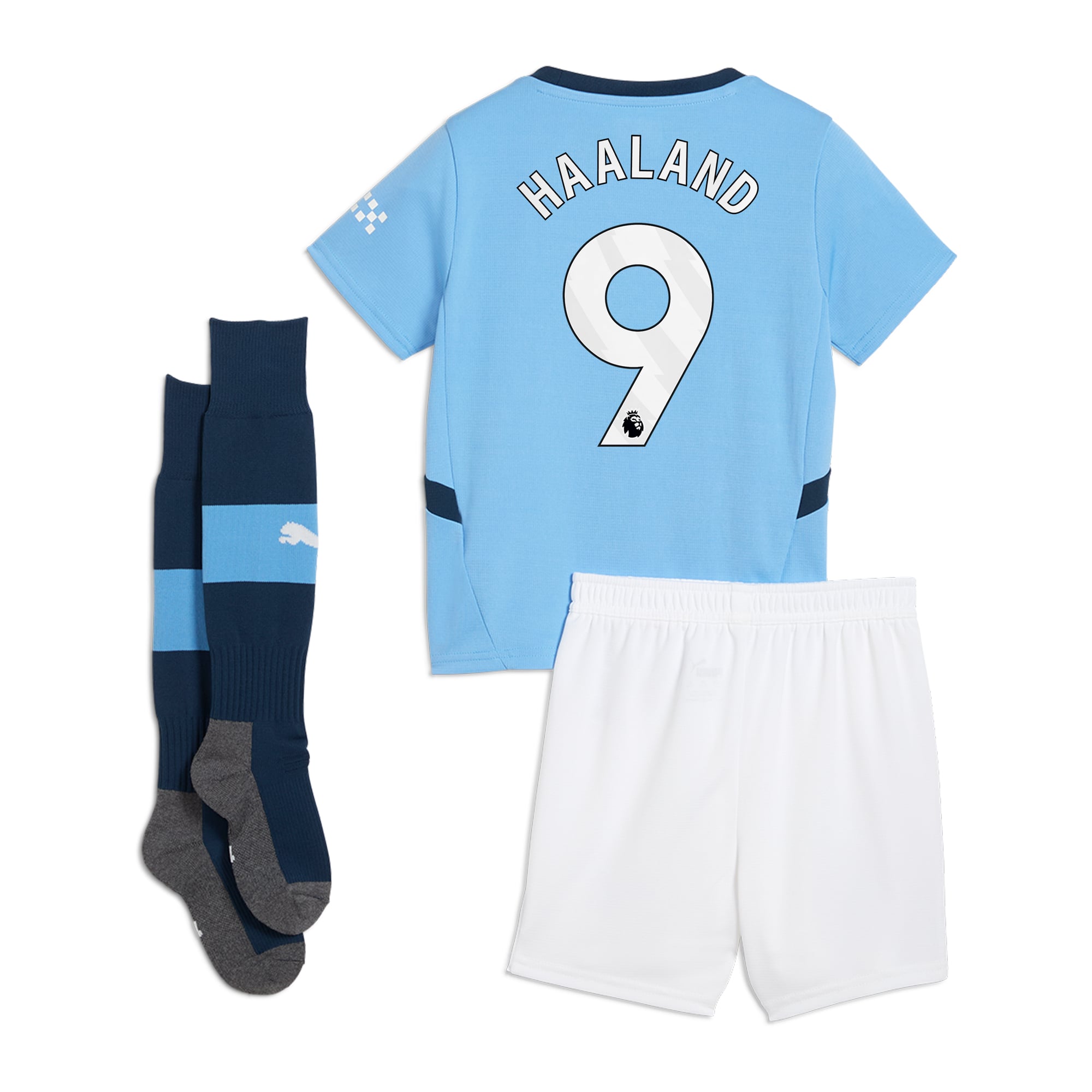 Manchester City PUMA Home Minikit 2024-25 with Haaland 9 printing, , rebel_hi-res