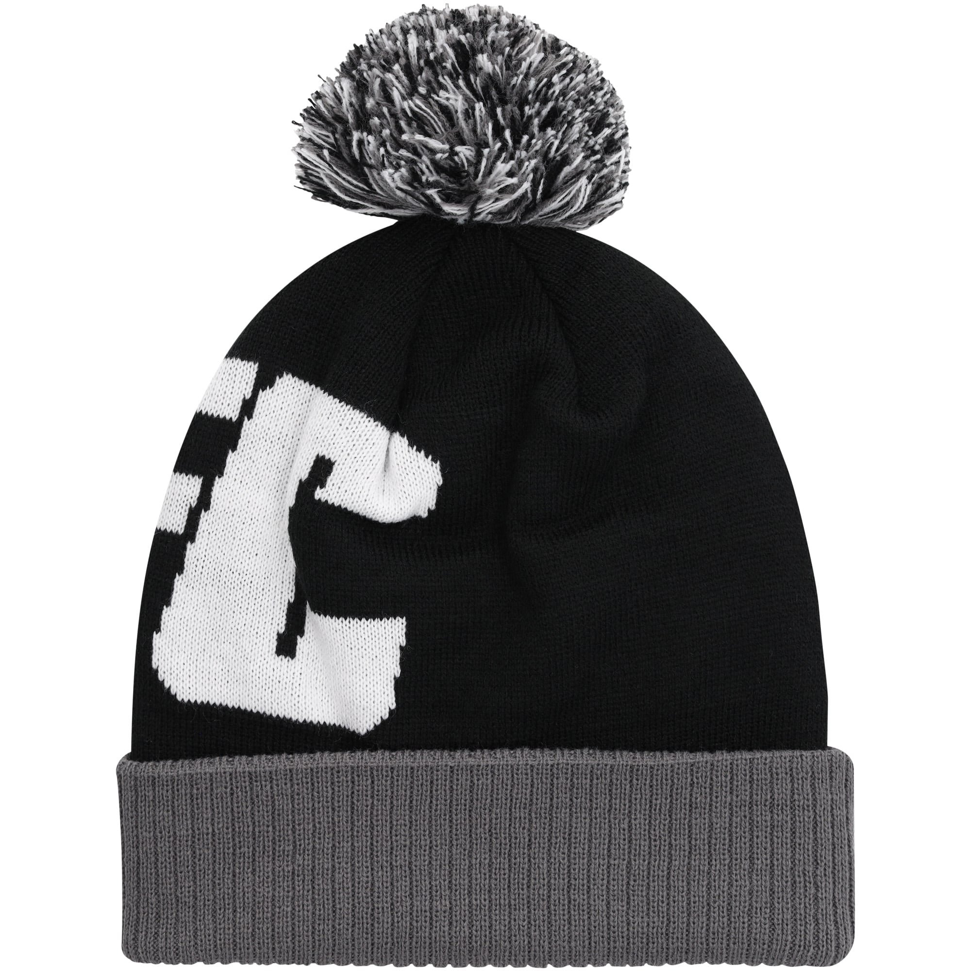 Derby County Oversized Wordmark Pom Beanie - Black - Kids, , rebel_hi-res