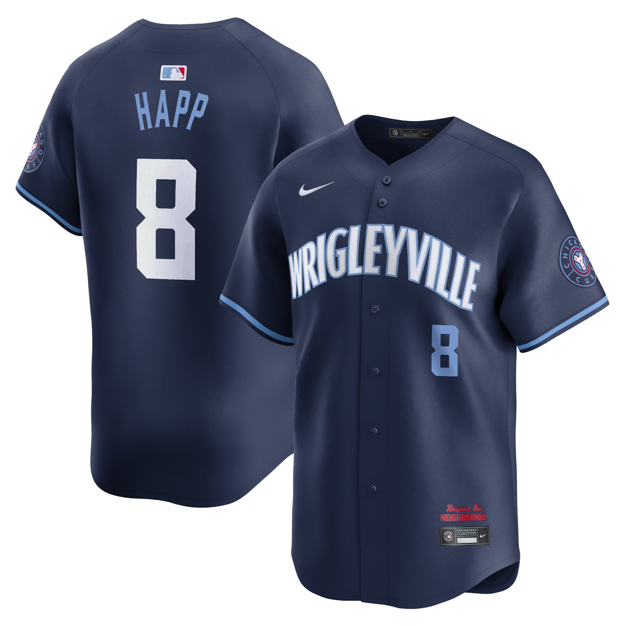 Chicago Cubs Nike MLB Limited City Connect Jersey - Navy - Ian Happ - Mens
