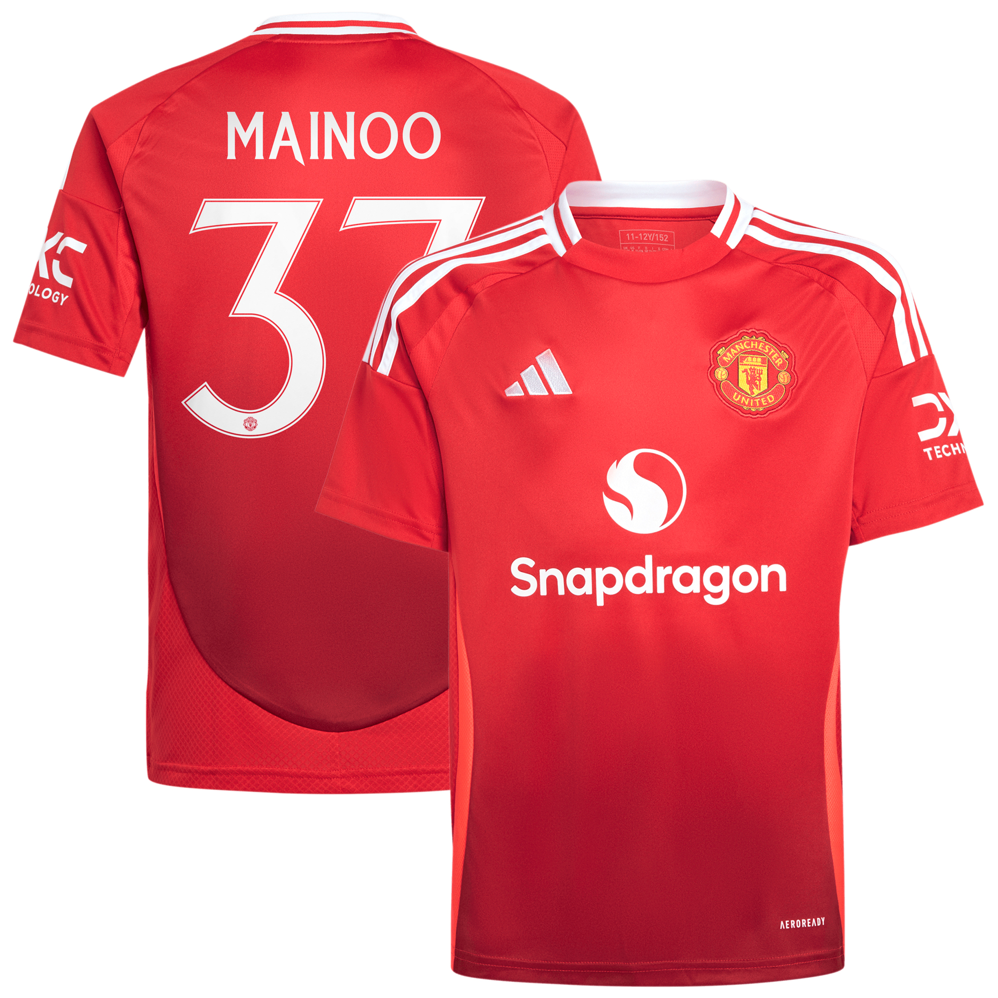 Manchester United adidas Cup Home Shirt 2024-25 - Kids with Mainoo 37 printing, , rebel_hi-res