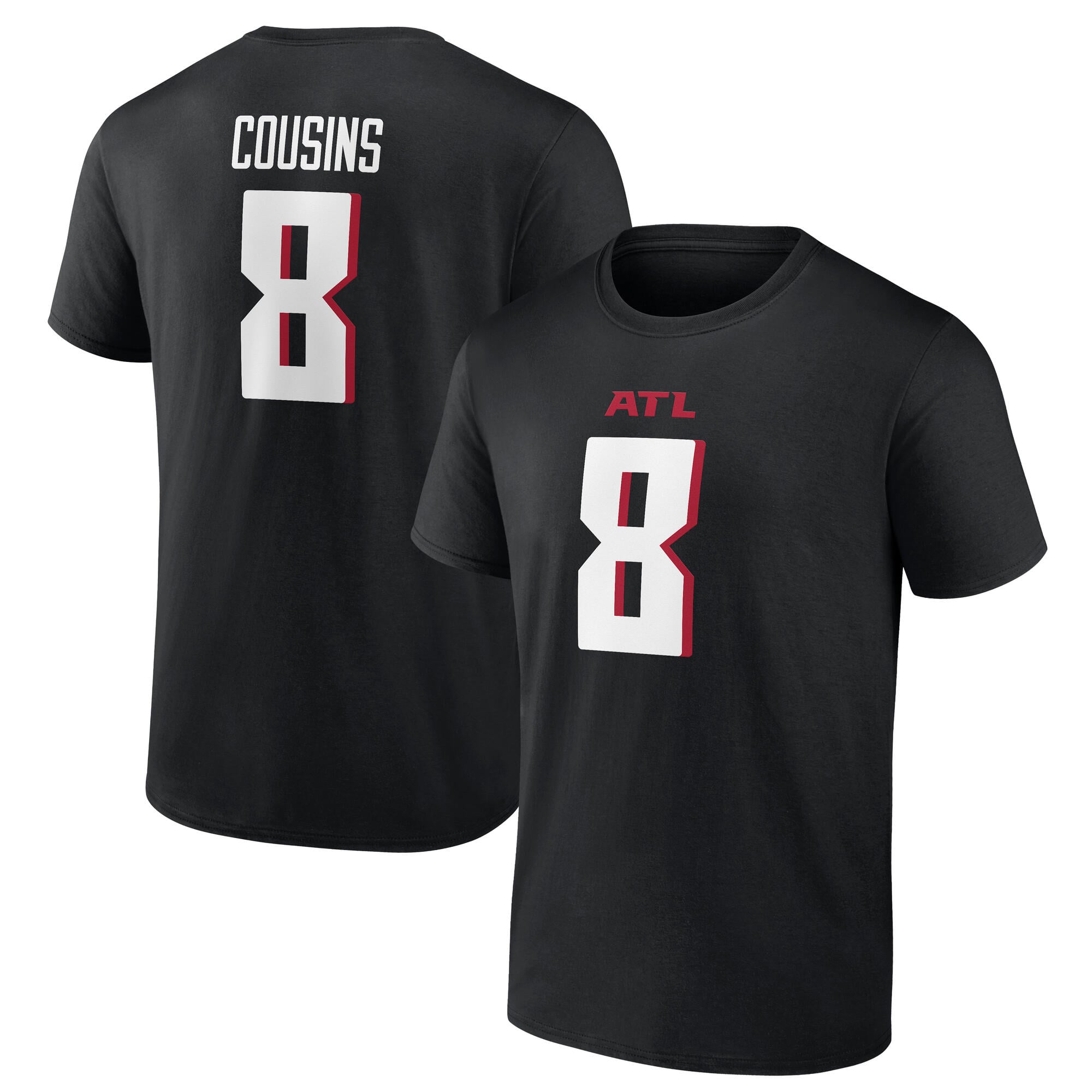 Atlanta Falcons Name & Number Graphic T-Shirt - Kirk Cousins 8-Mens