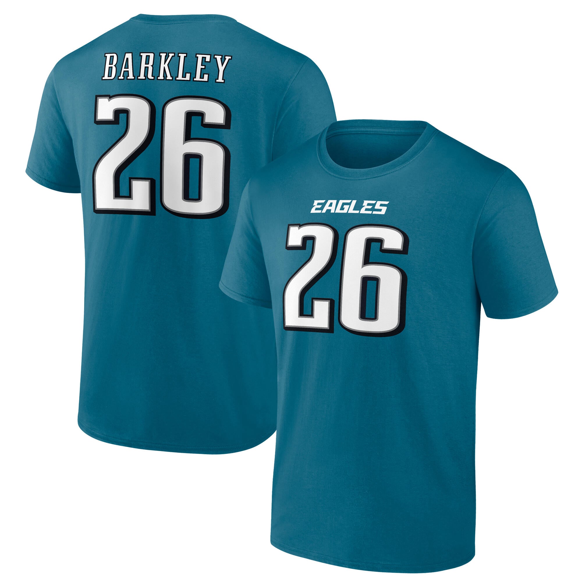Philadelphia Eagles Name & Number Graphic T-Shirt - Saquon Barkley 26-Mens