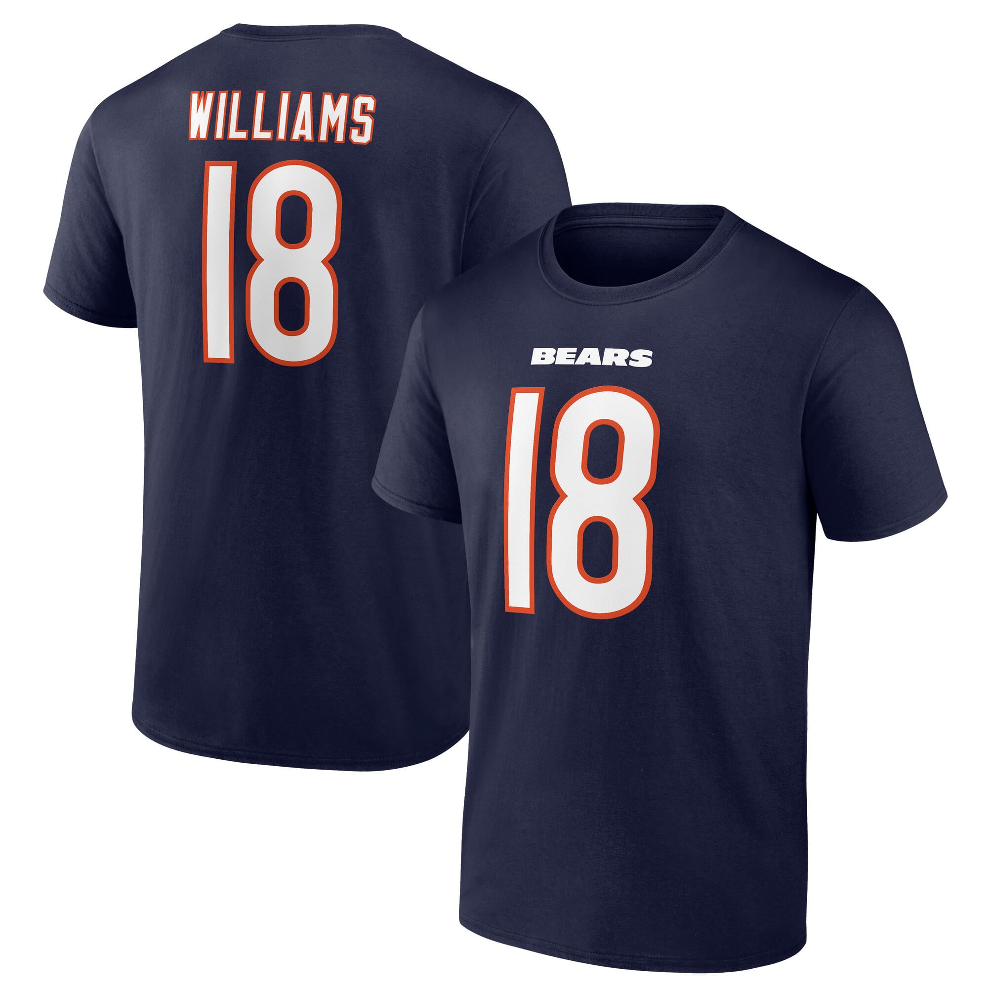 Chicago Bears Name & Number Graphic T-Shirt - Caleb Williams 18-Mens