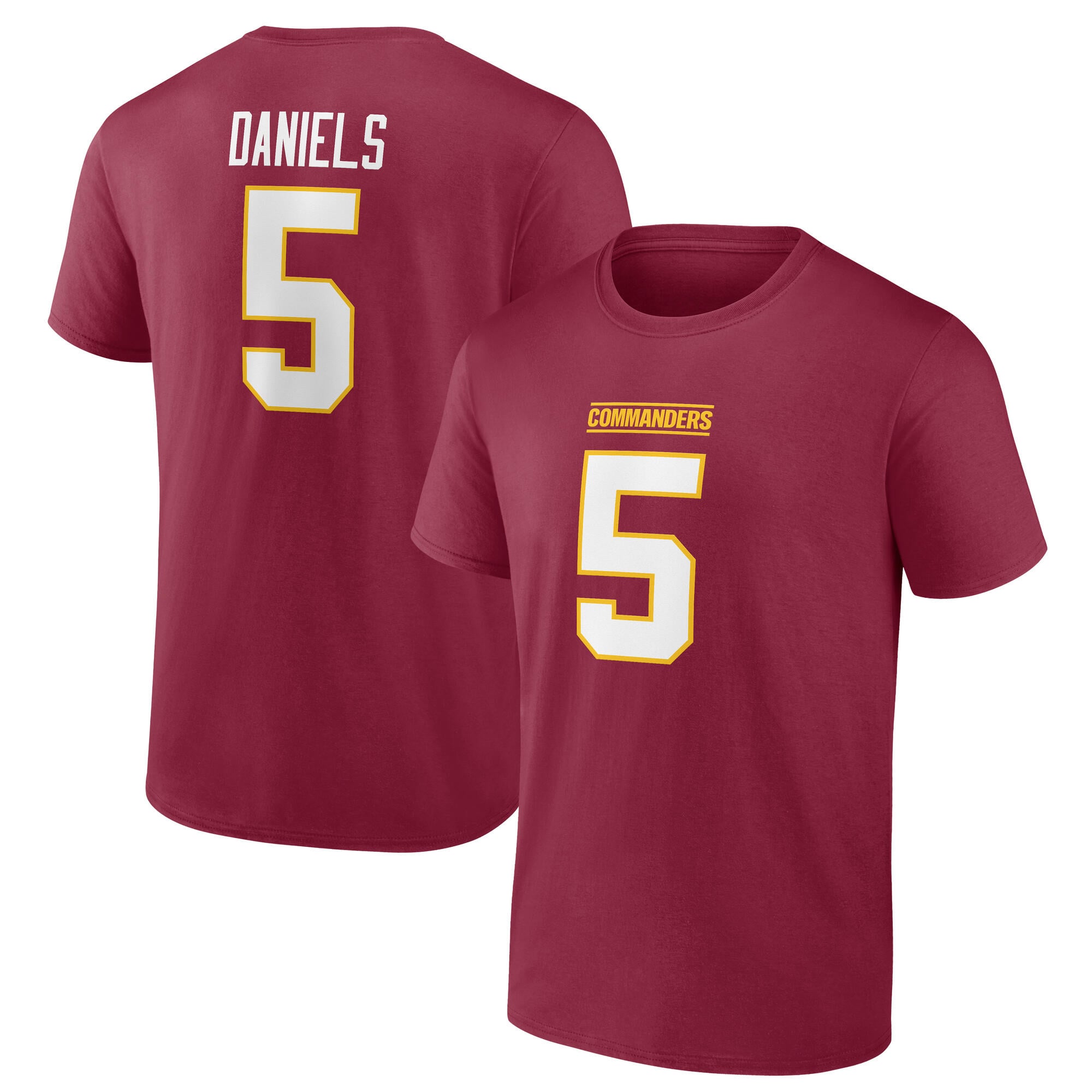 Washington Commanders Name & Number Graphic T-Shirt - Jayden Daniels 5-Mens