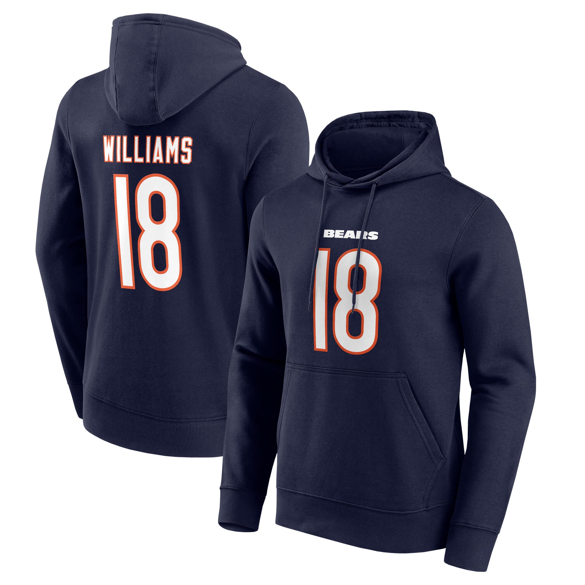 Chicago Bears Name & Number Graphic Hoodie -Caleb Williams 18-Mens