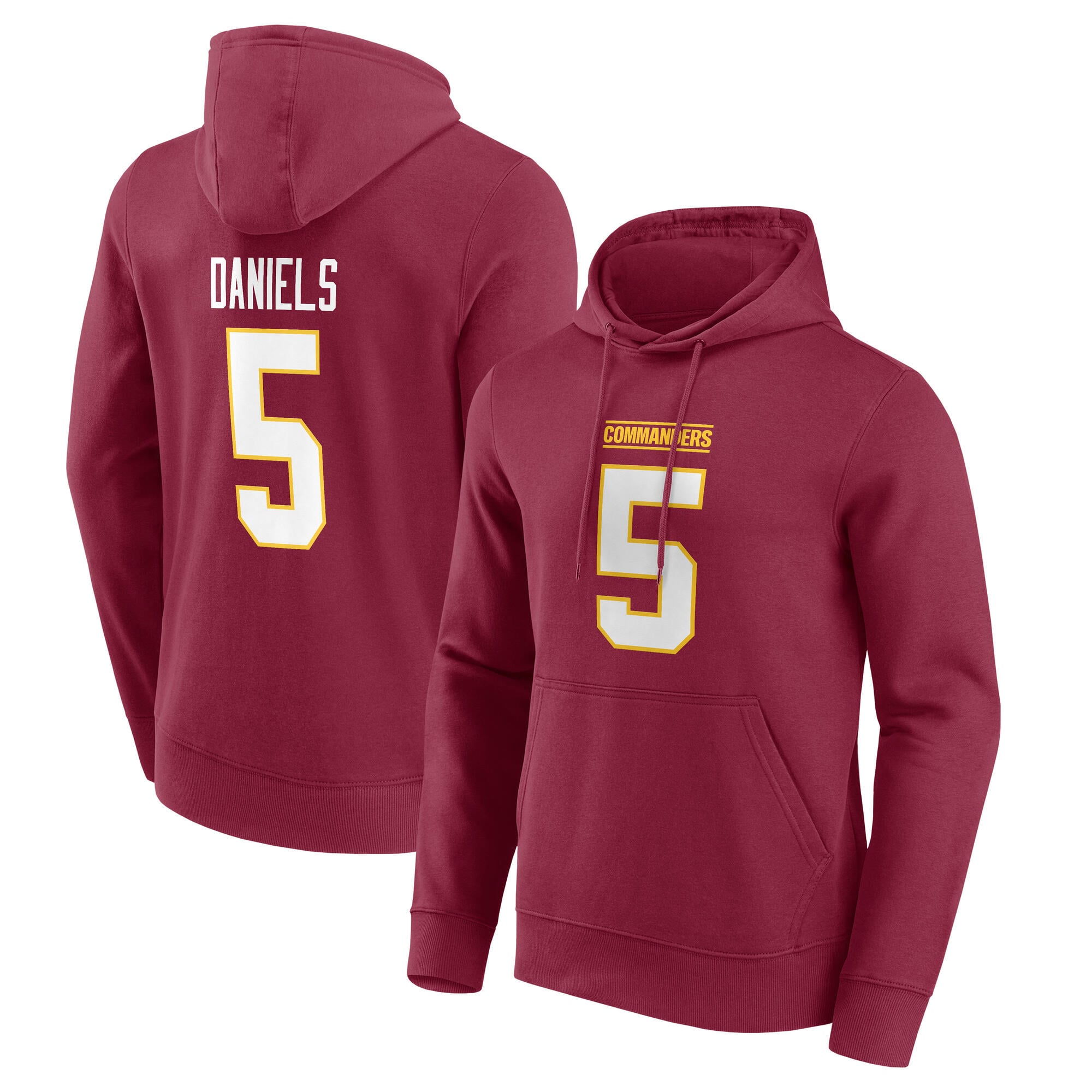 Washington Commanders Name & Number Graphic Hoodie -Jayden Daniels 5-Mens