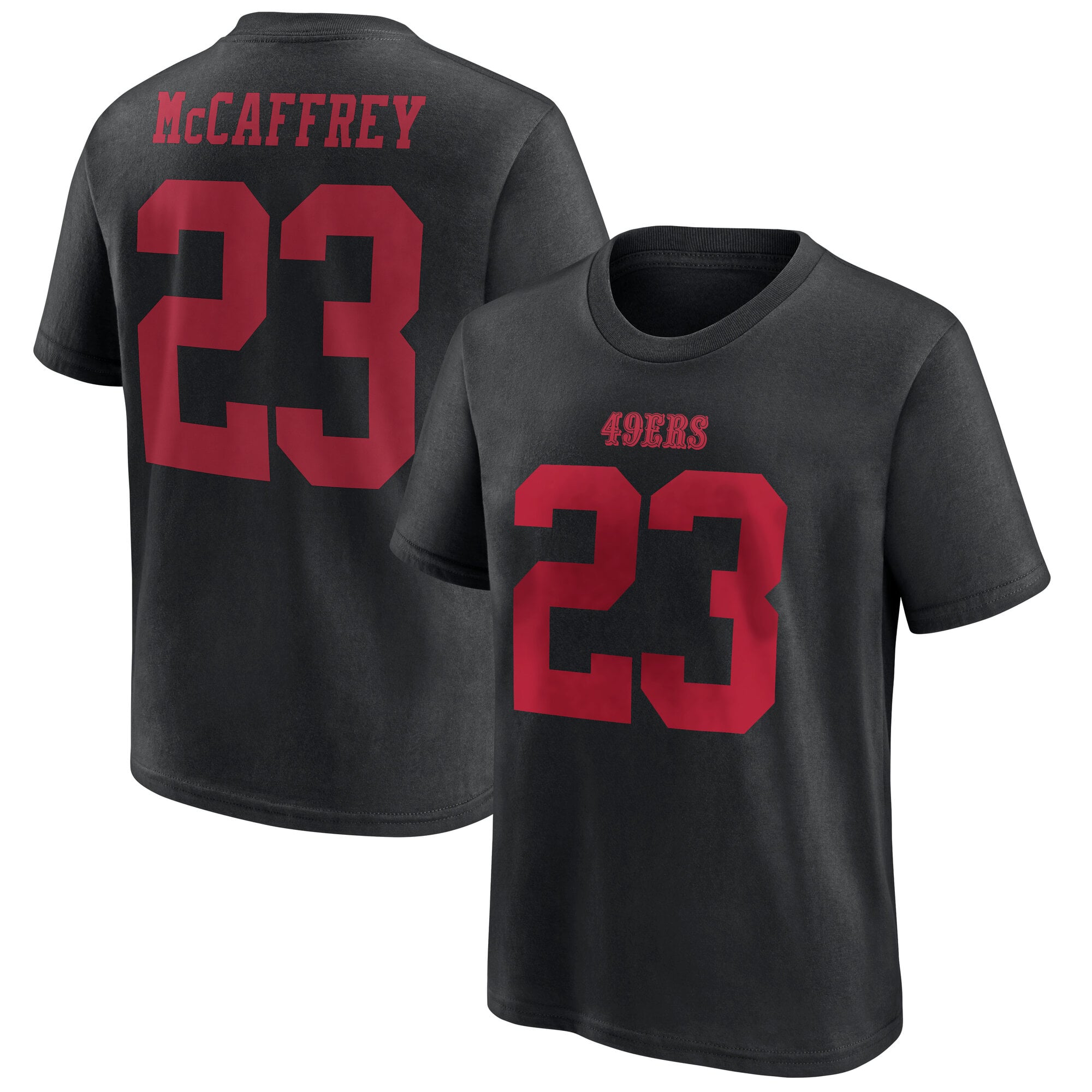 San Francisco 49ers Name & Number Graphic T-Shirt - Christian McCaffrey 23-Youth