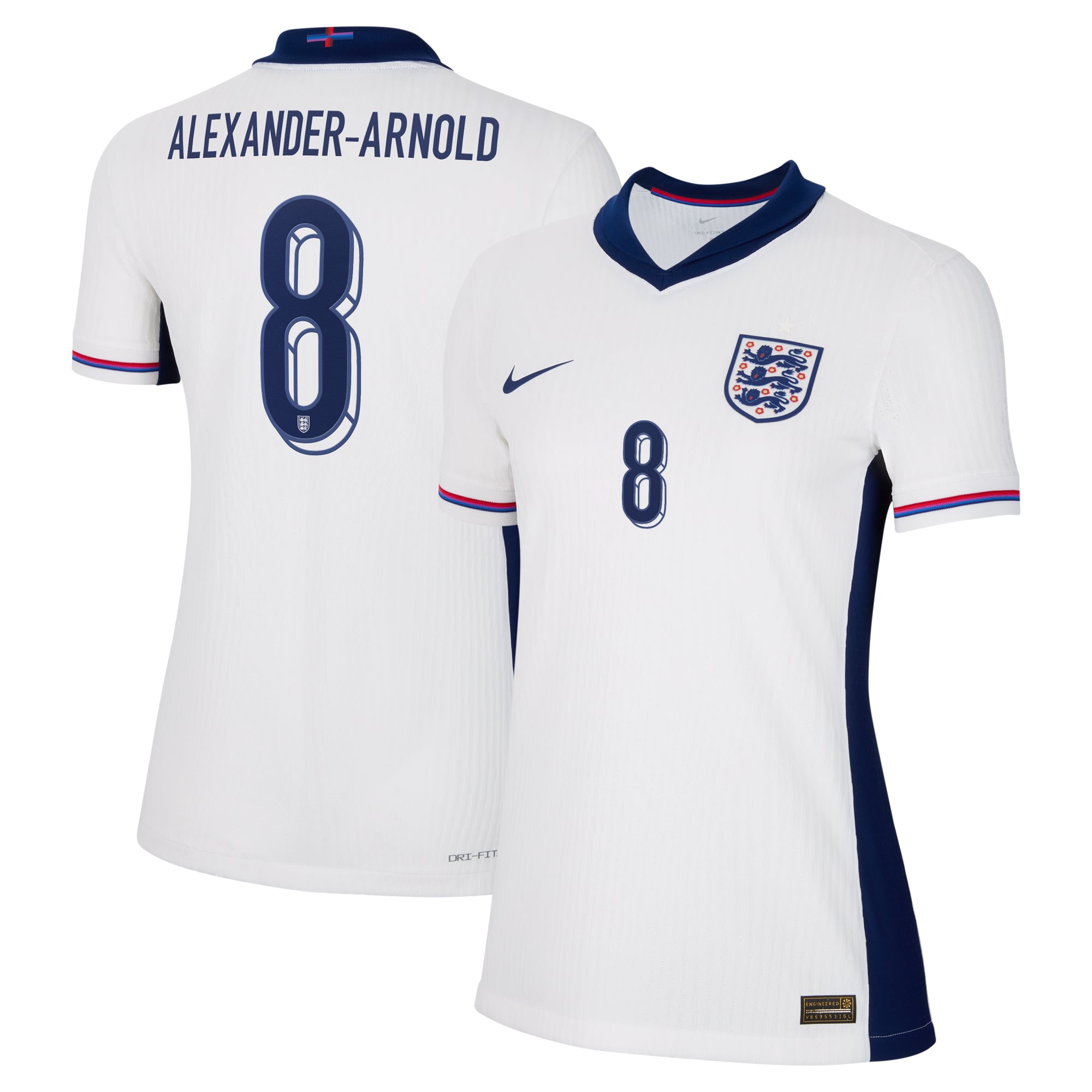 England Nike Dri Fit Adv Home Match Shirt 2024 - Womens with Alexander-Arnold 8 printing, , rebel_hi-res