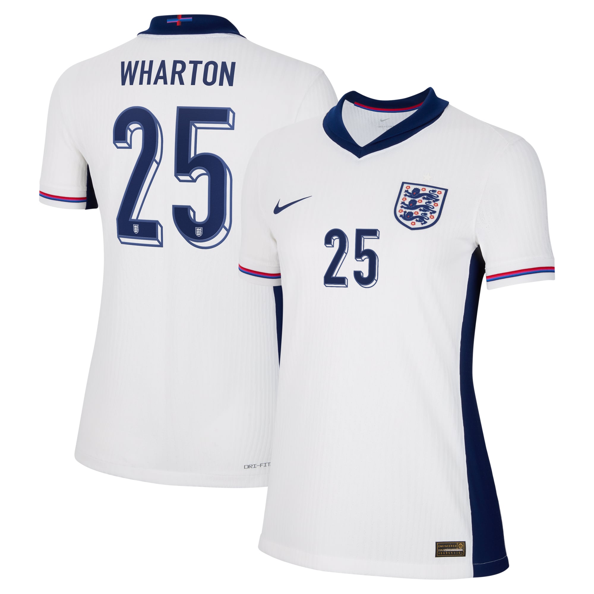 England Nike Dri Fit Adv Home Match Shirt 2024 - Womens with Wharton 25 printing, , rebel_hi-res