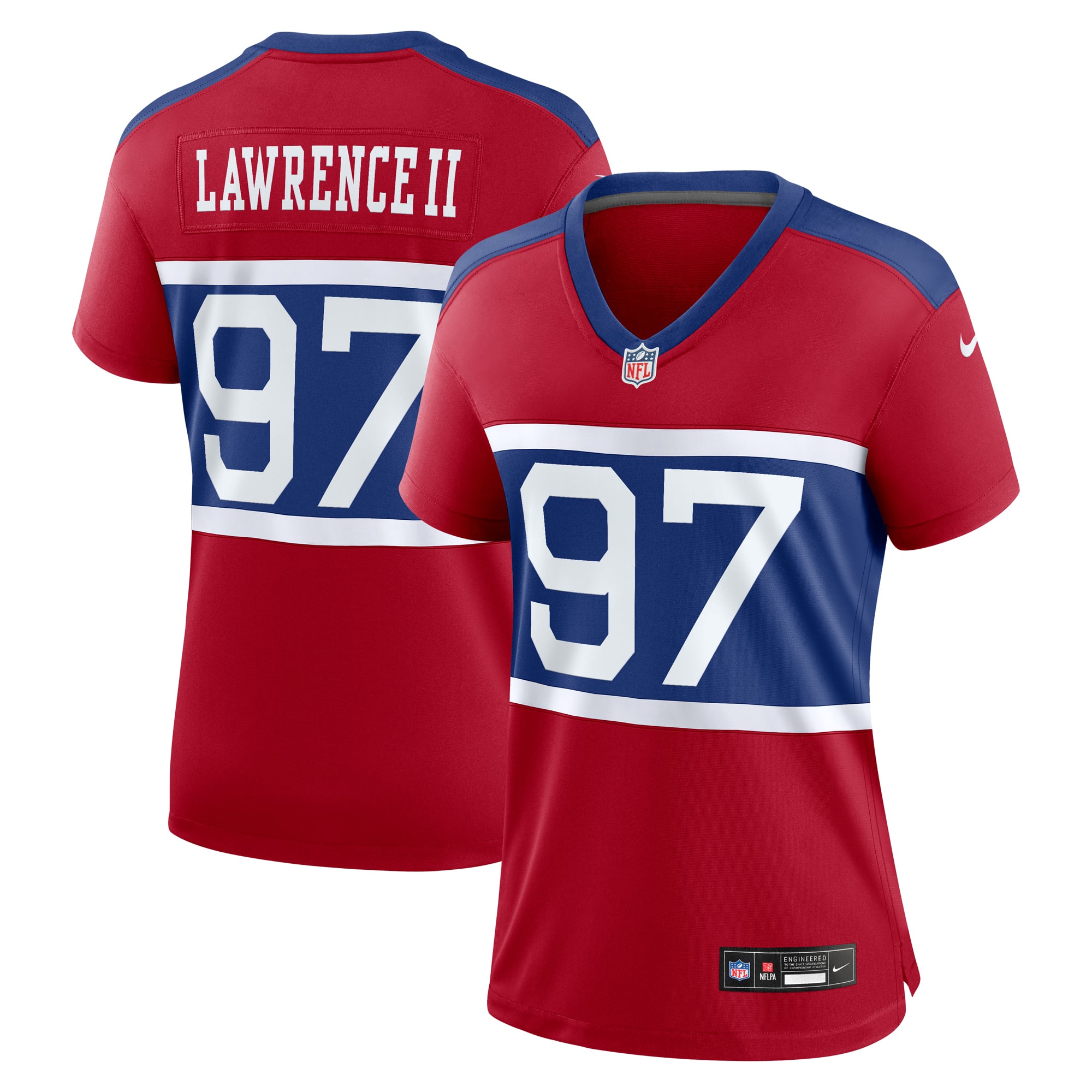 New York Giants Nike Secondary Alternate Throwback - Red - Dexter Lawrence II - Womens