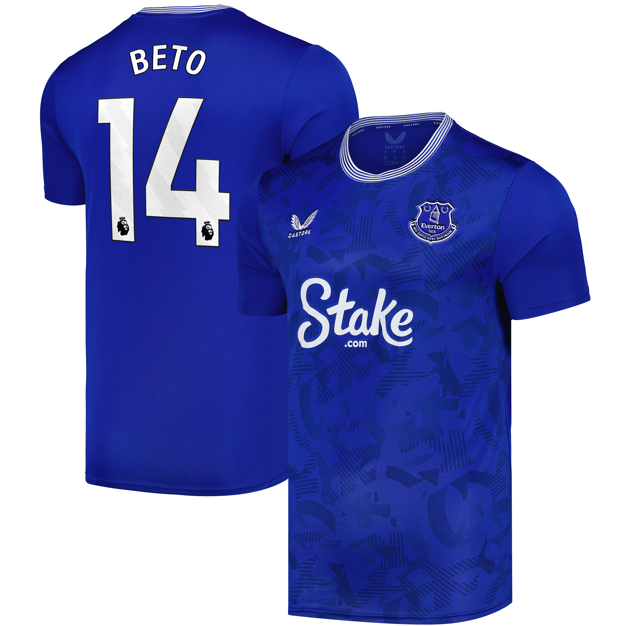 Everton Castore Home Replica Shirt 2024-25 with Beto 14  printing, , rebel_hi-res