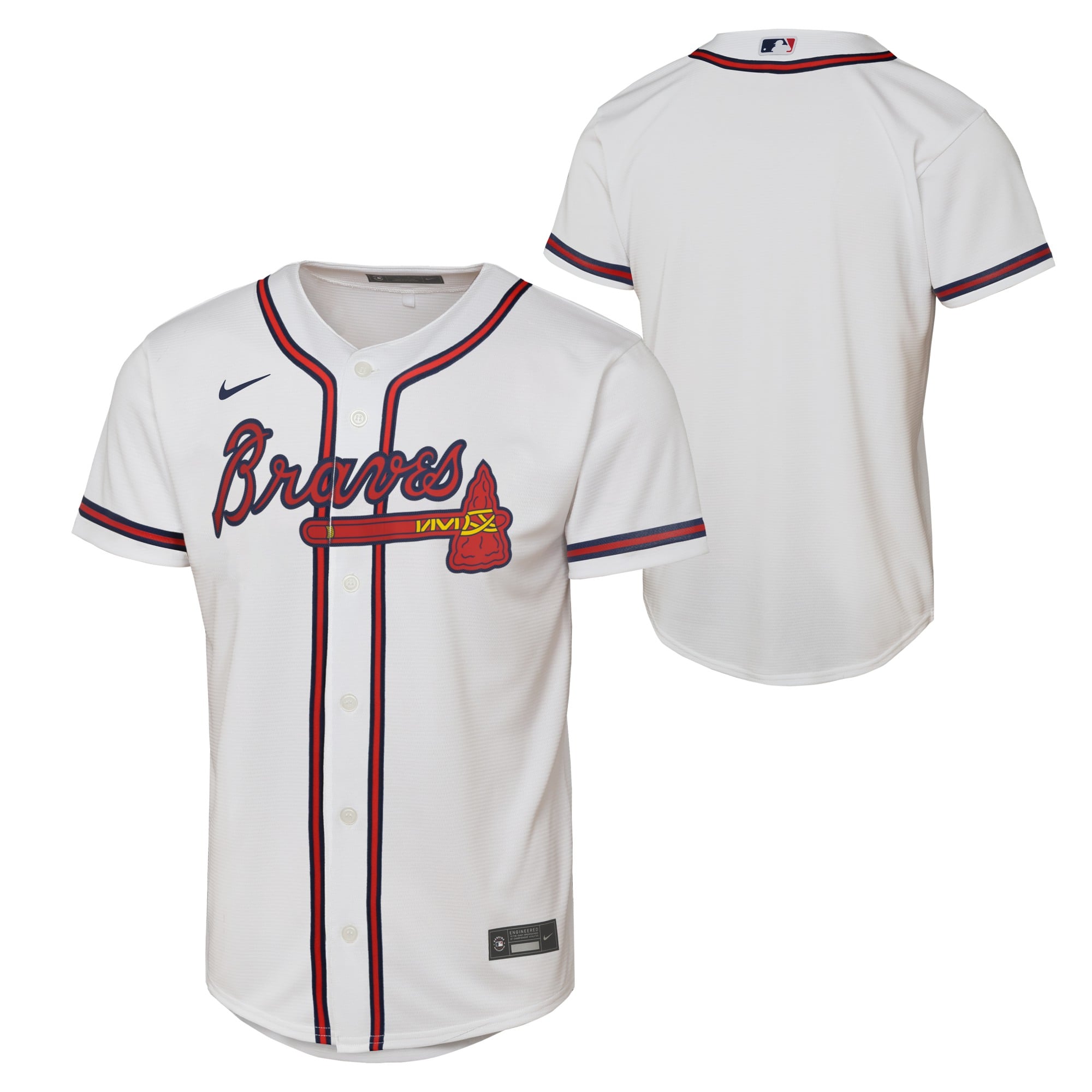 Atlanta Braves Nike Official Replica Home Jersey - Youth