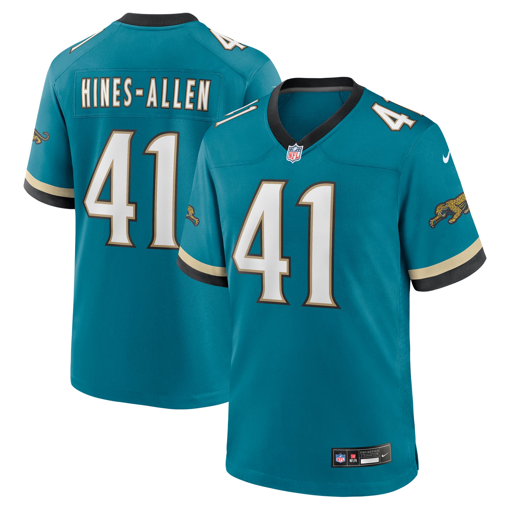 Jacksonville Jaguars Nike Secondary Alternate Throwback Jersey - Teal - Josh Hines-Allen - Mens