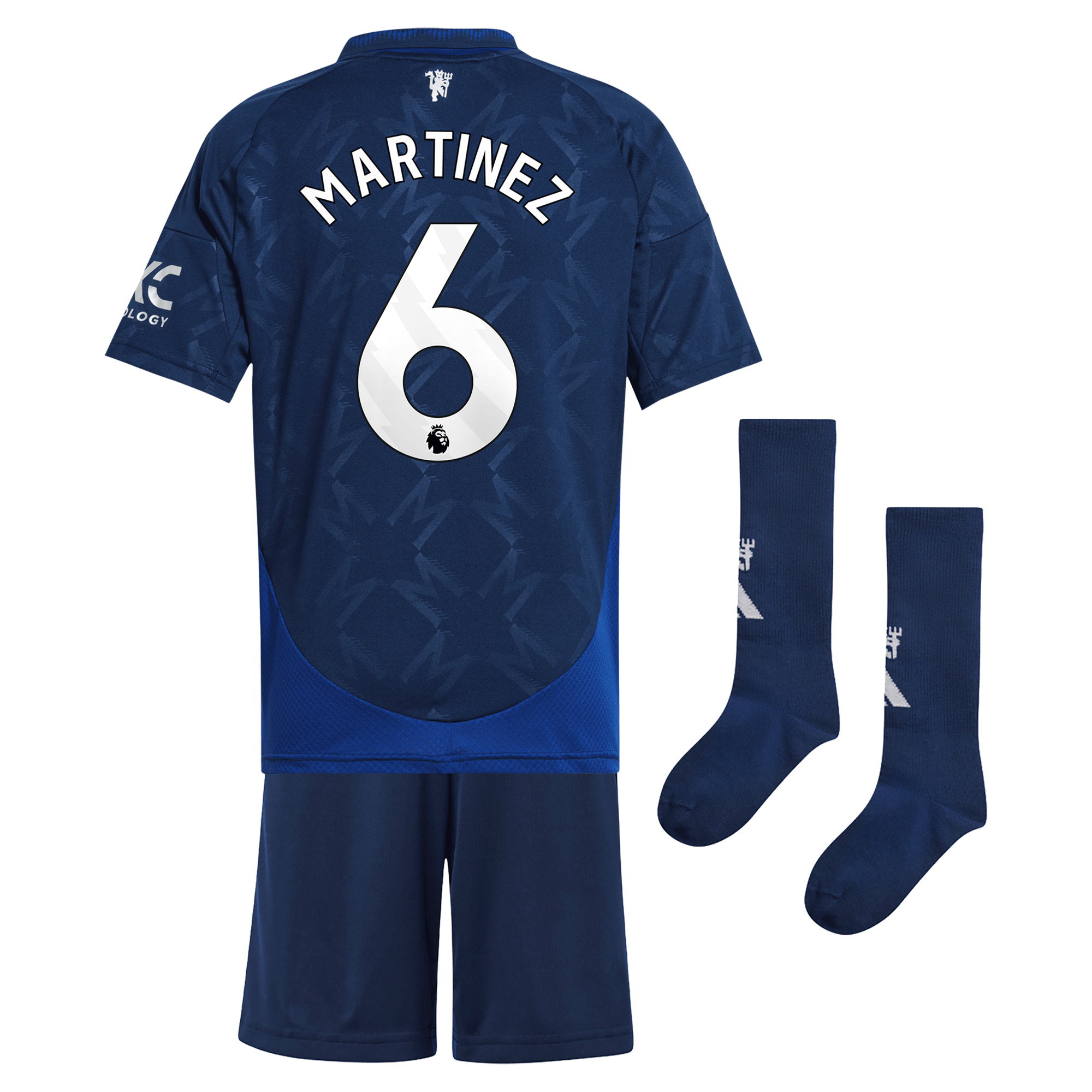 Manchester United EPL adidas Away Mini Kit 2024-25 with Martinez 6 ...