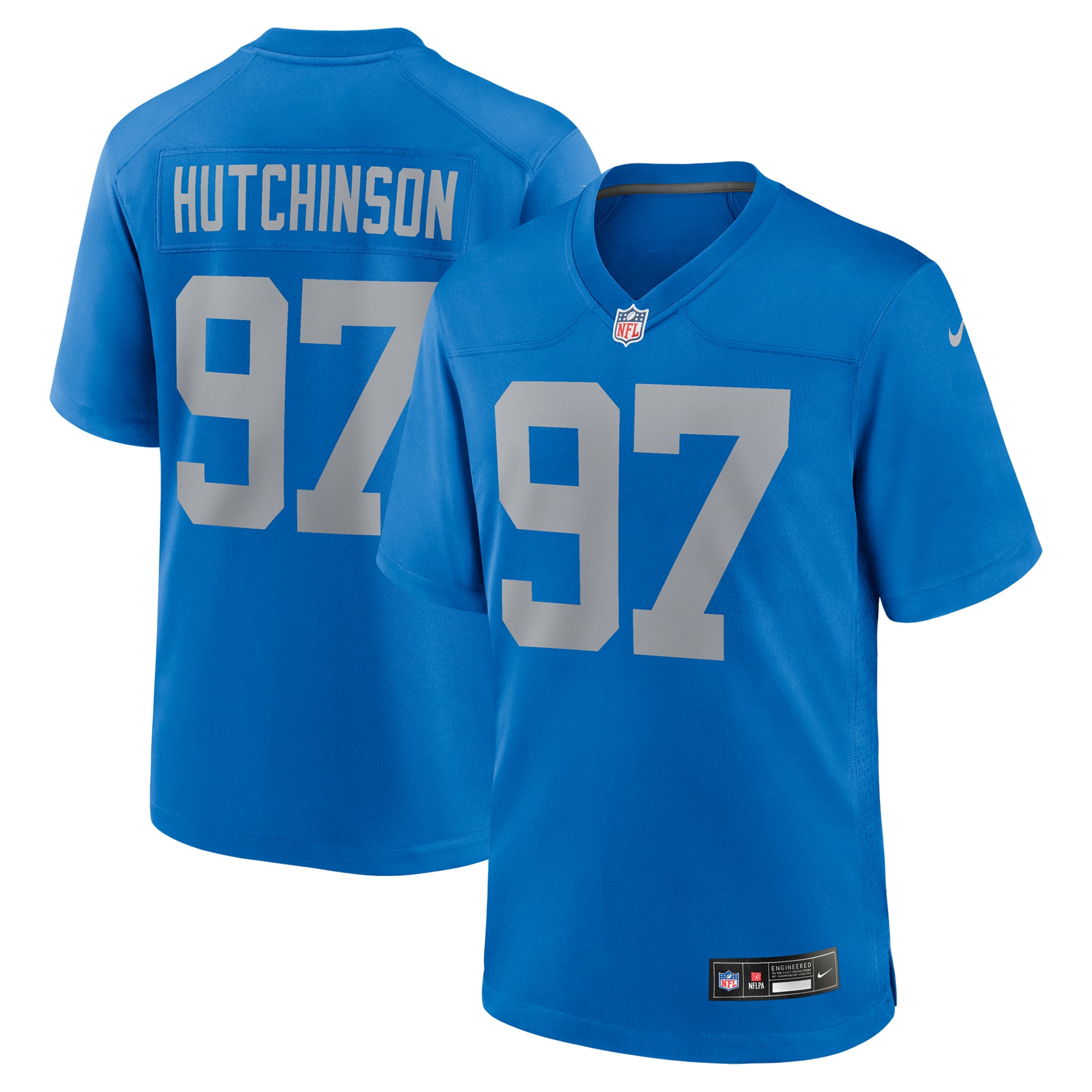 Detroit Lions Nike Alternate Game Jersey Throwback - Blue - Aidan Hutchinson - Mens