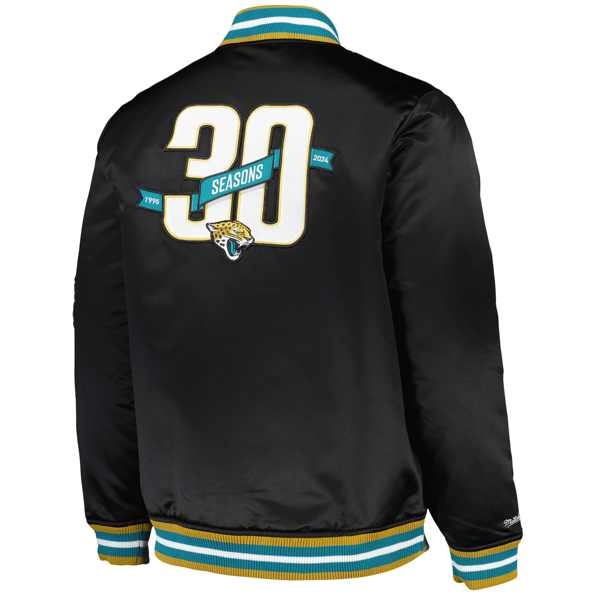 Jacksonville Jaguars Mitchell & Ness 30th Anniversary Lightweight Satin Jacket, , rebel_hi-res