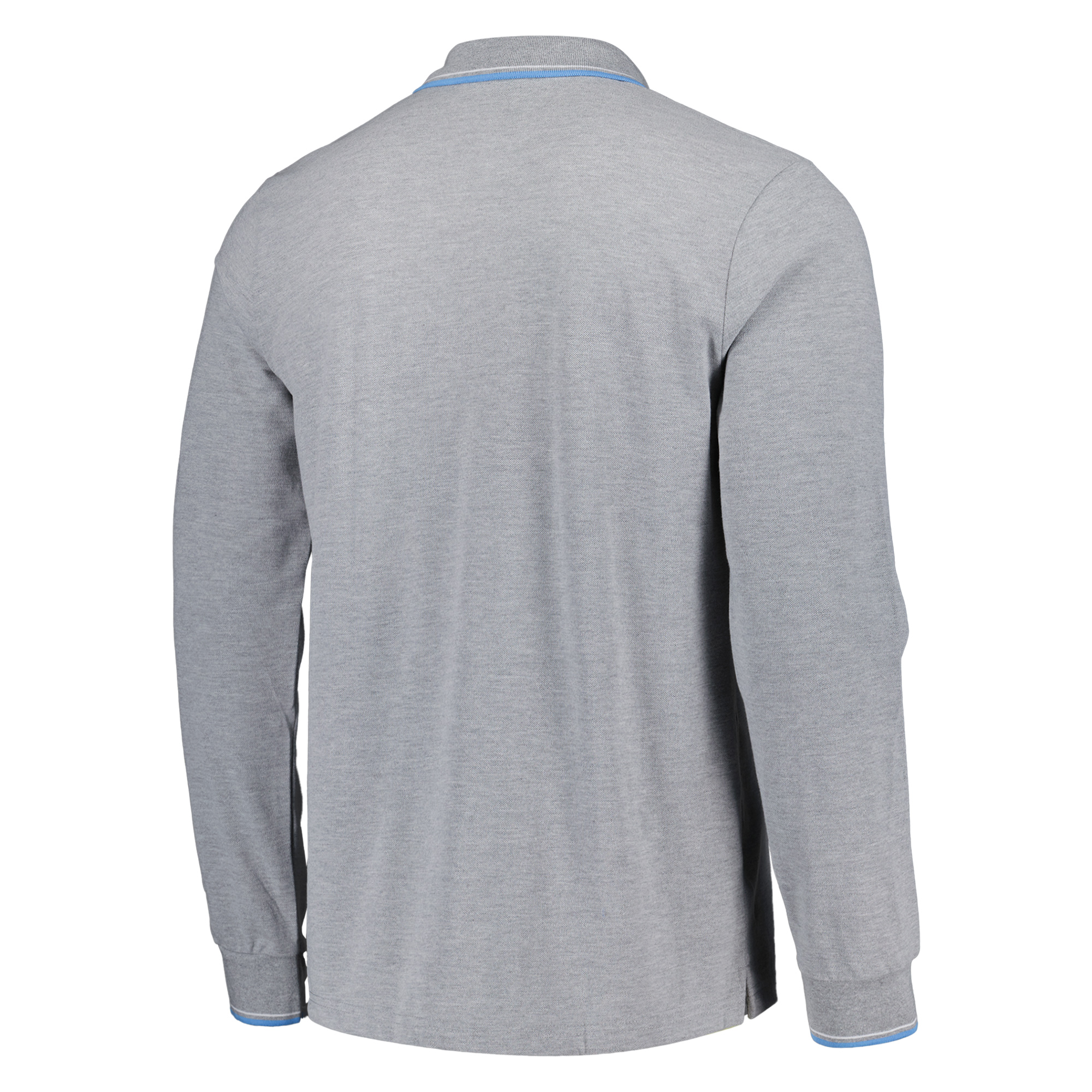 Manchester City Core Tipped Long Sleeve Polo - Grey Marl - Mens, , rebel_hi-res