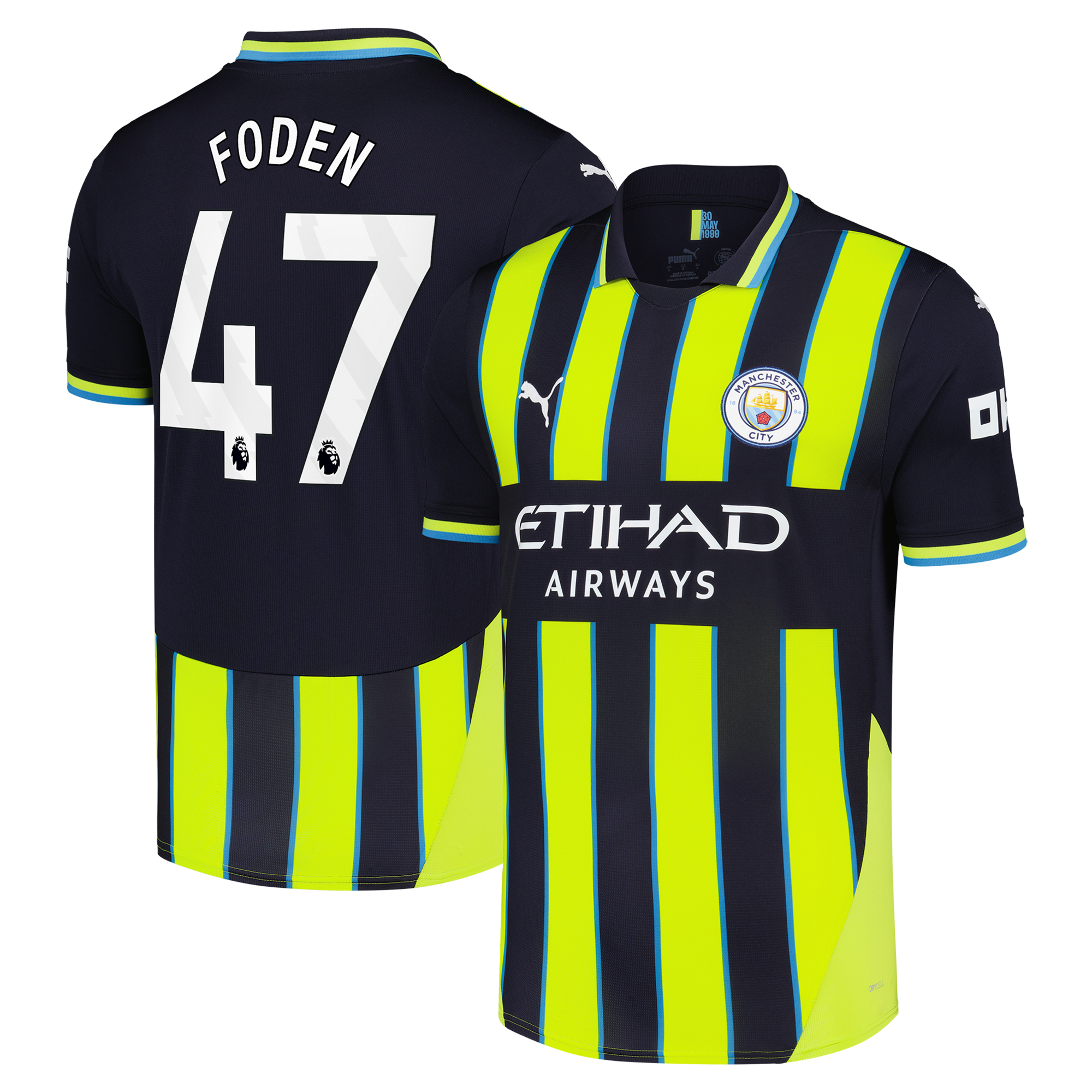 Manchester City PUMA Away Shirt 2024-25 with Foden 47 printing 