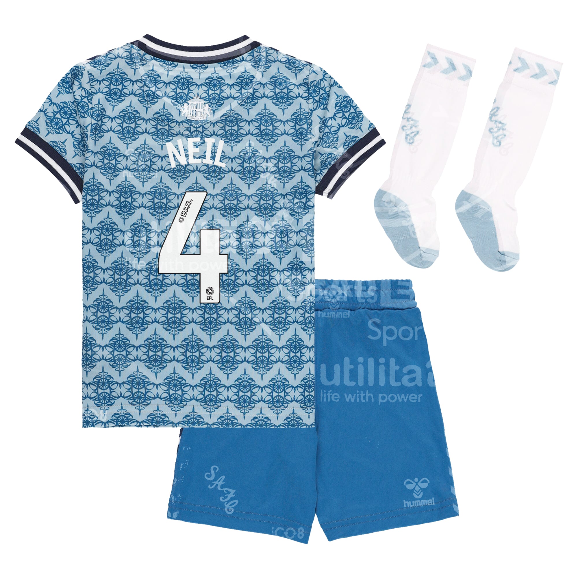 Sunderland Hummel Third Infant/BabyKit - 2024-25 with Neil 4 printing, , rebel_hi-res