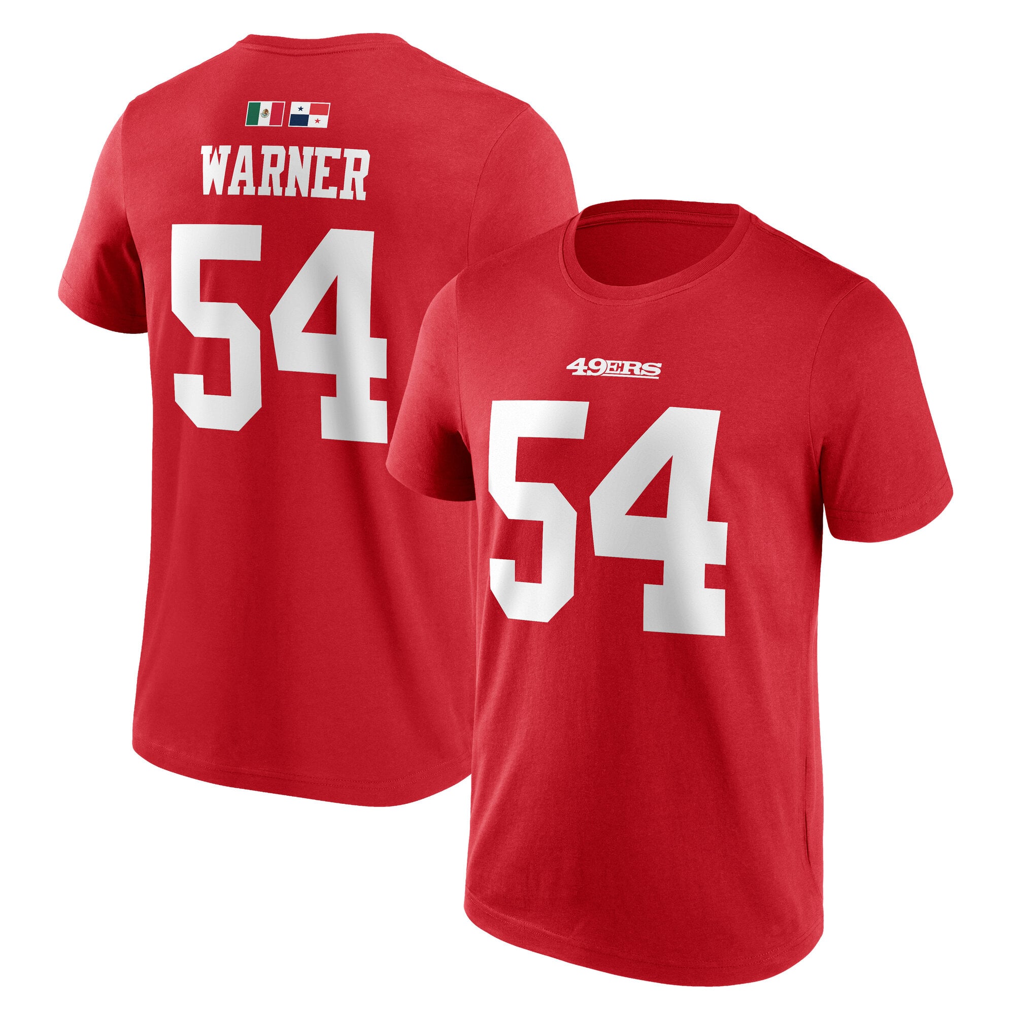 San Francisco 49ers Name and Number T-Shirt - Fred Warner 54 - Mens