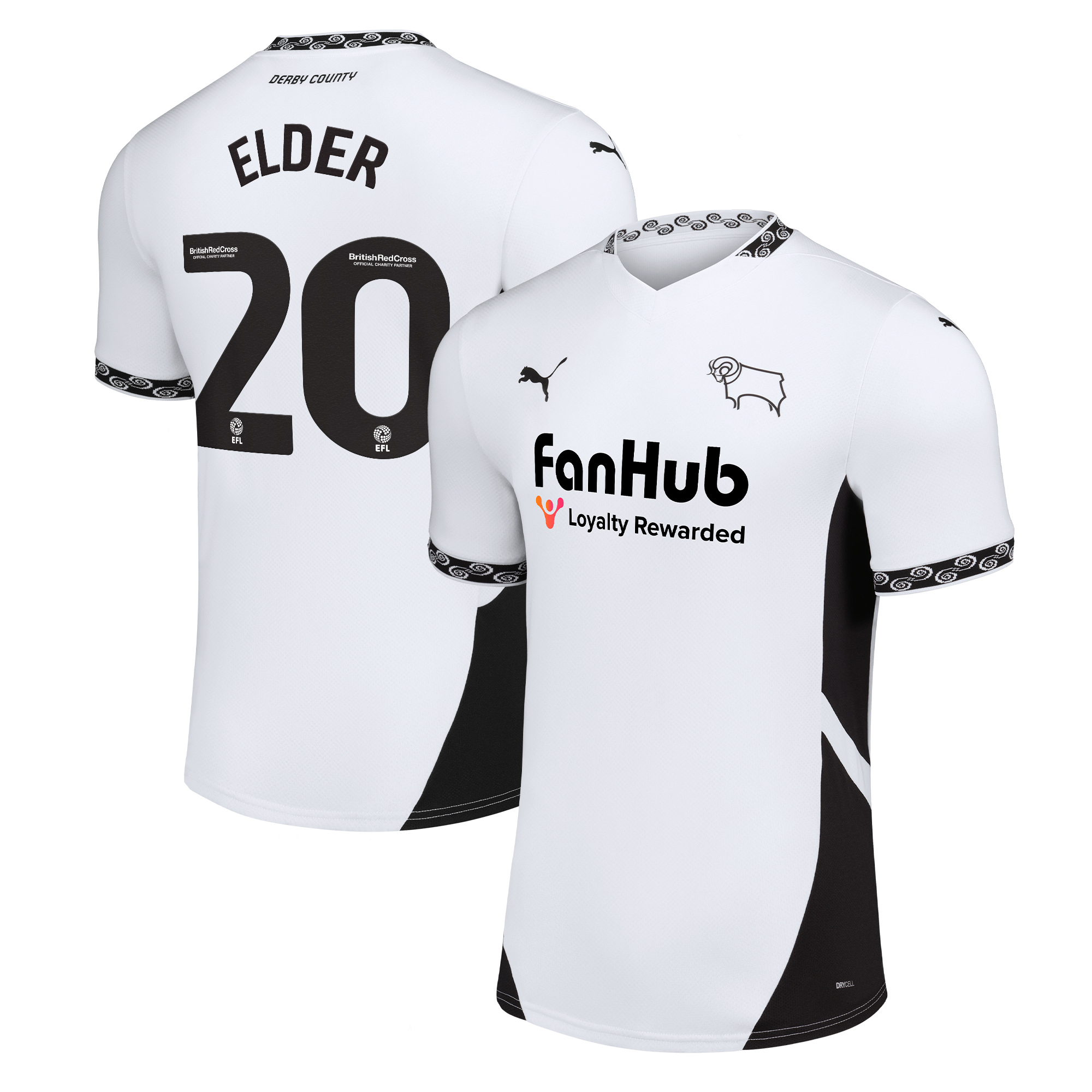 Derby County Puma Home Shirt 2024-25 with Elder 20 printing, , rebel_hi-res