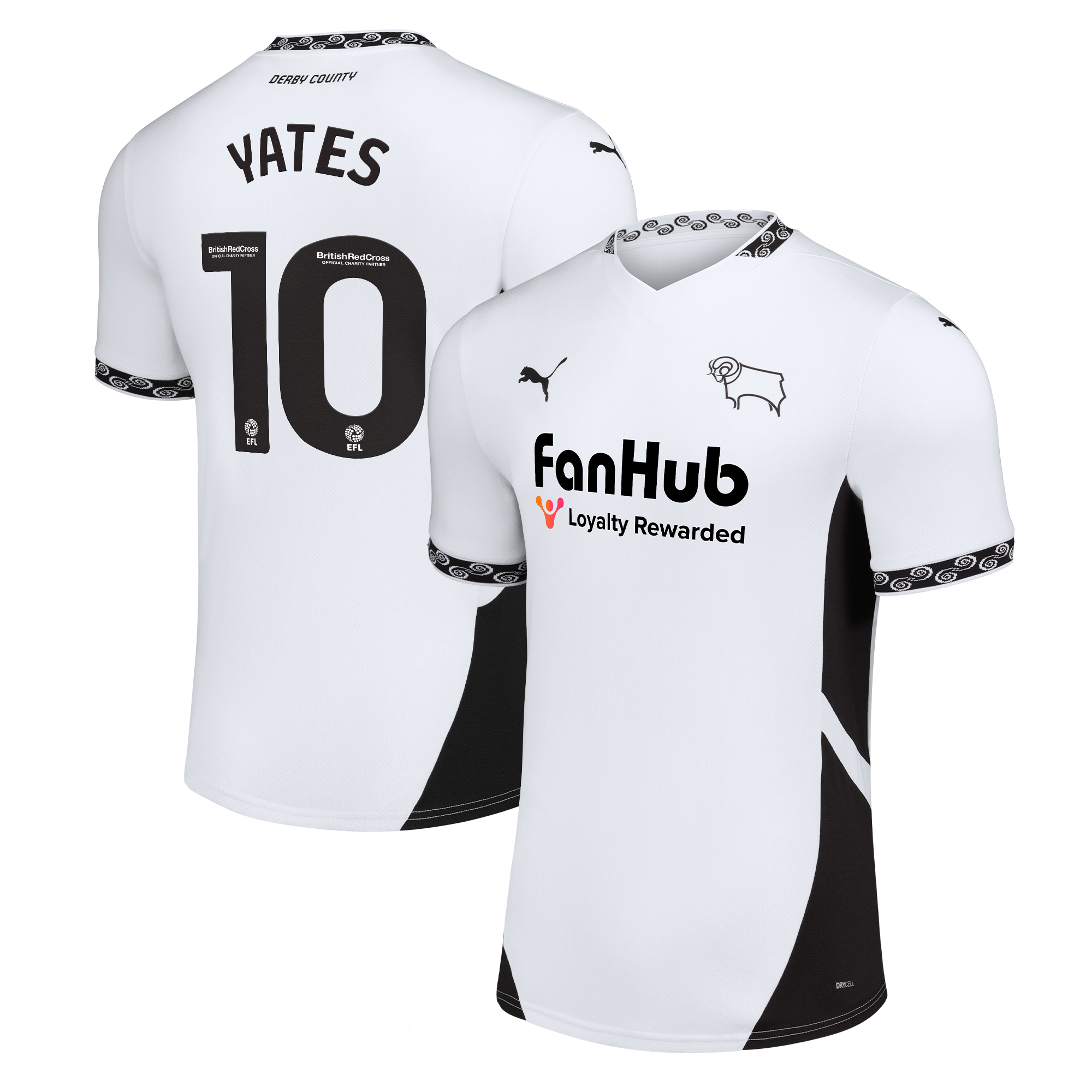 Derby County Puma Home Shirt 2024-25 - Kids with Yates 10 printing, , rebel_hi-res