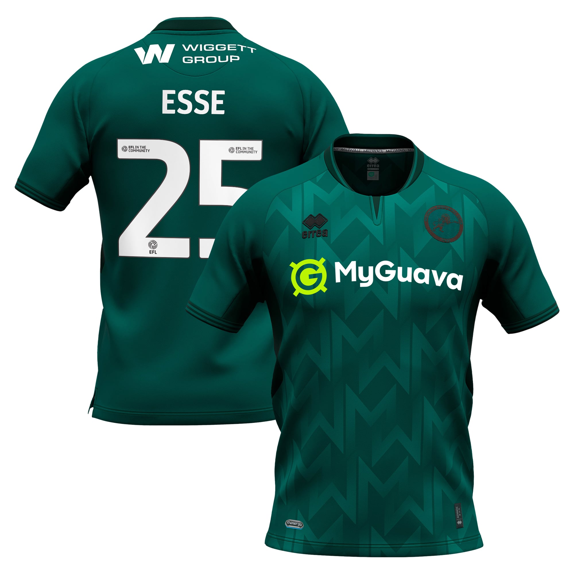 Millwall Errea Away Shirt 2024-25 with Esse 25 printing, , rebel_hi-res