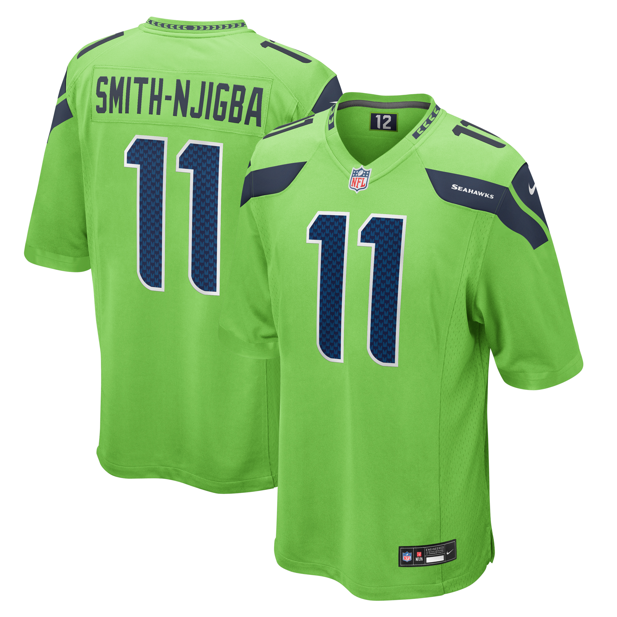 Seattle Seahawks Nike Secondary Alternate Game Jersey - Neon Green - Jaxon Smith-Njigba - Mens, , rebel_hi-res