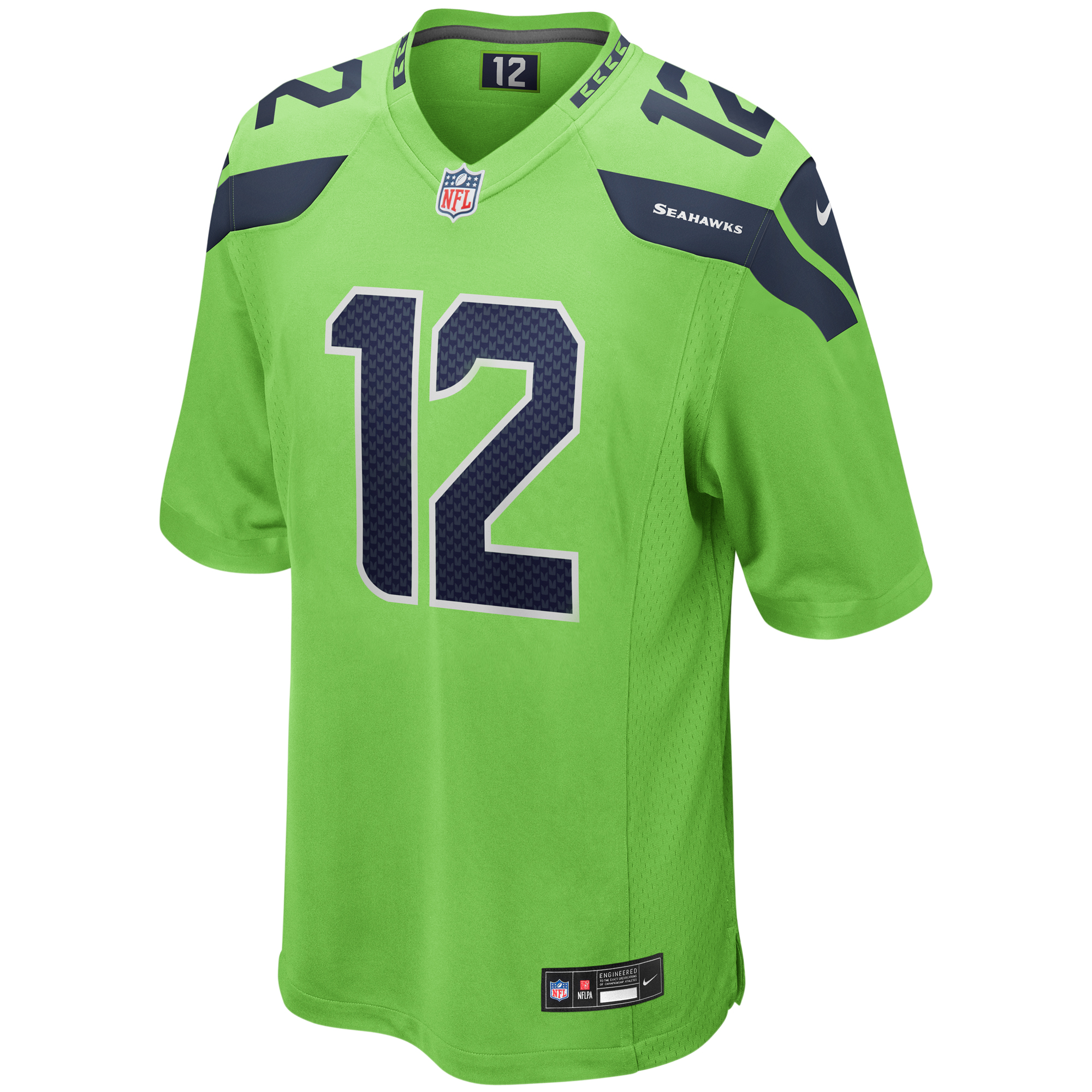 Seattle Seahawks Nike Secondary Alternate Game Jersey - Neon Green - 12th Fan - Mens, , rebel_hi-res