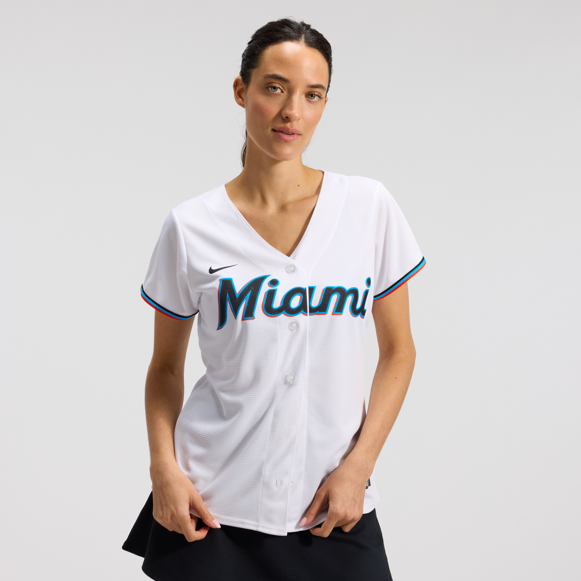 Miami Marlins Nike Replica Home Jersey - Womens, , rebel_hi-res