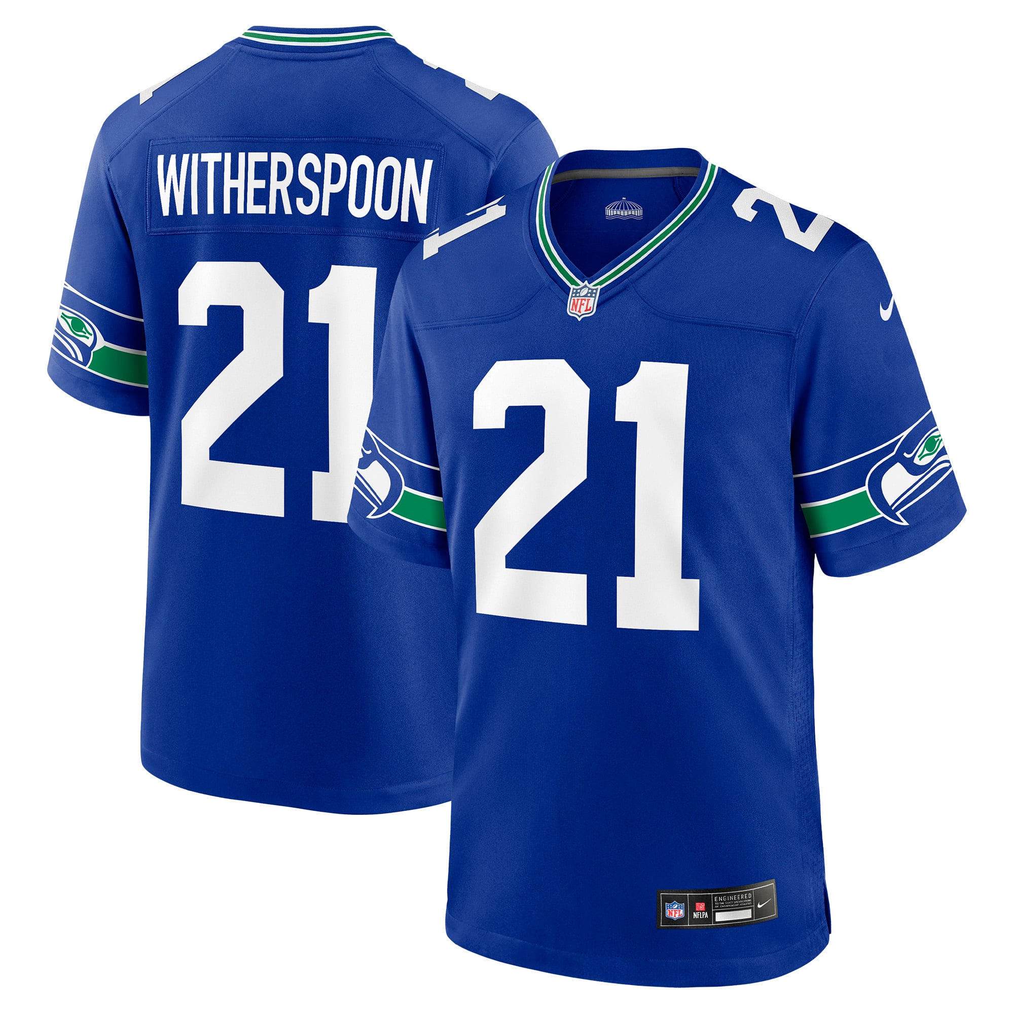 Seattle Seahawks Nike Alternate Game Jersey - Royal - Devon Witherspoon - Mens