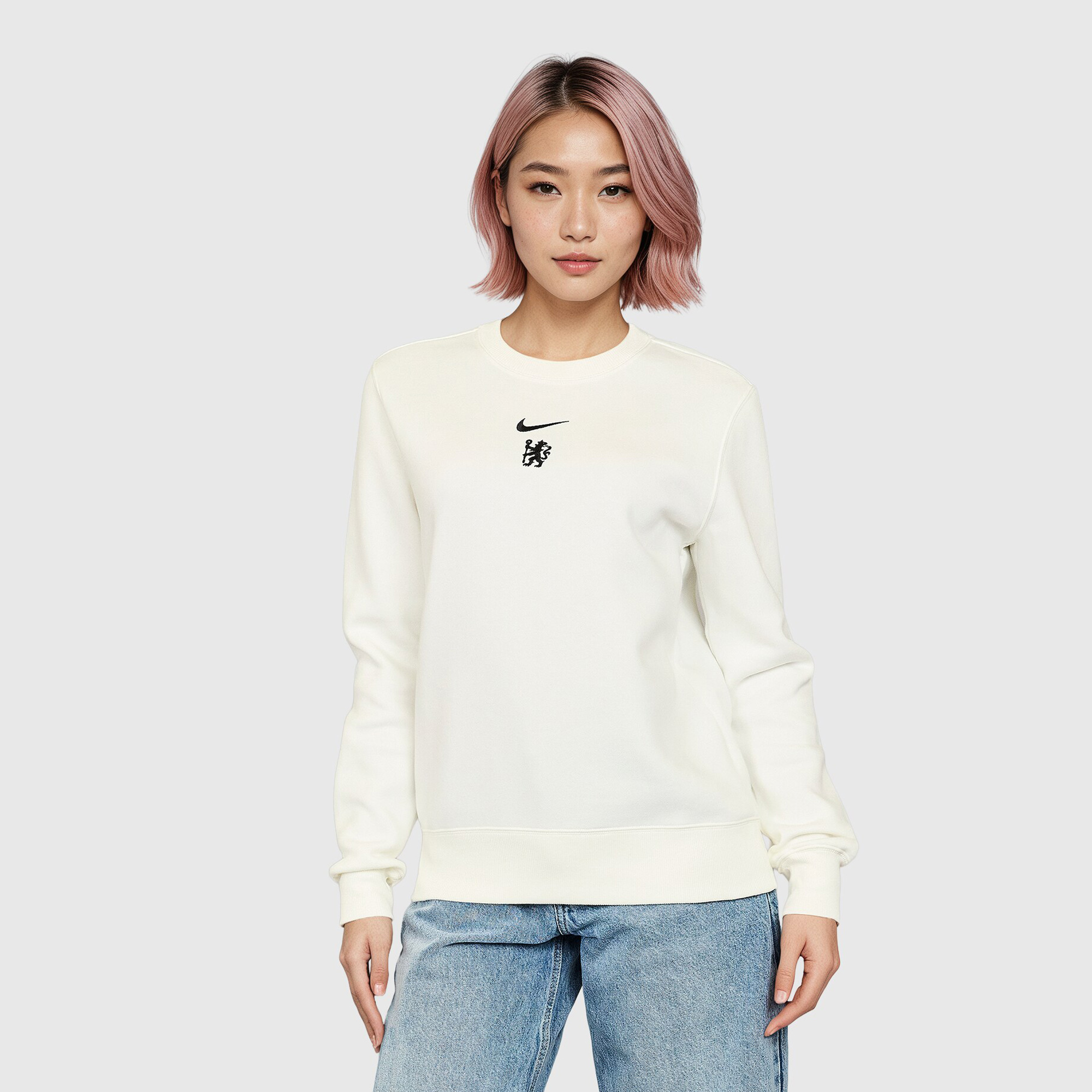 Chelsea Nike Phoenix Fleece Sweatshirt - Sail - Womens, , rebel_hi-res